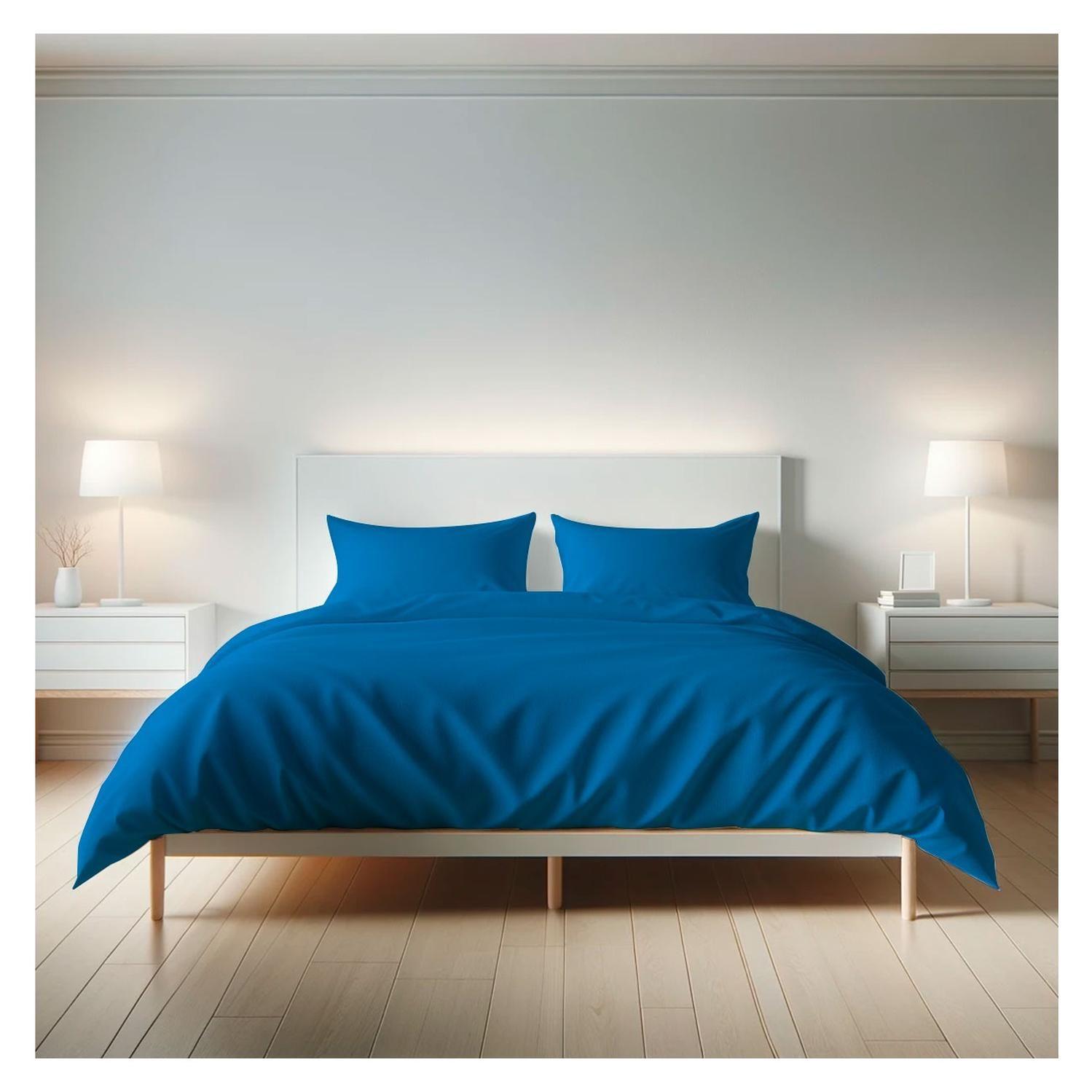 Sábanas 3000 Hilos 2.0 plazas Diseño Americano Azul Petroleo-2