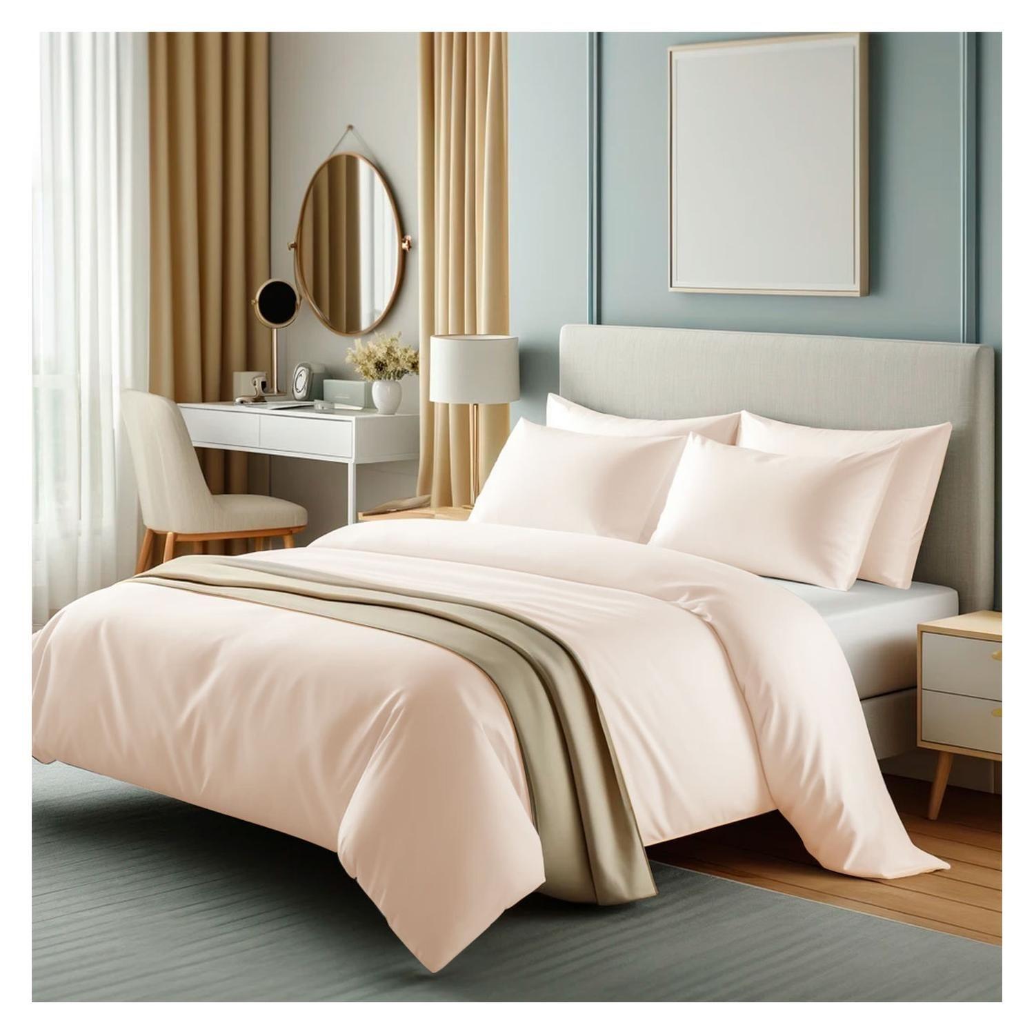 Sábanas 3000 Hilos 1.5 plazas Diseño Americano Crema-1