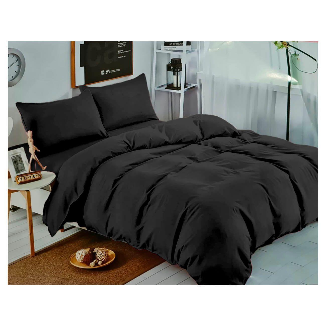 Juego de sabanas Negro 2.0 Plazas Excelen Calidad-0