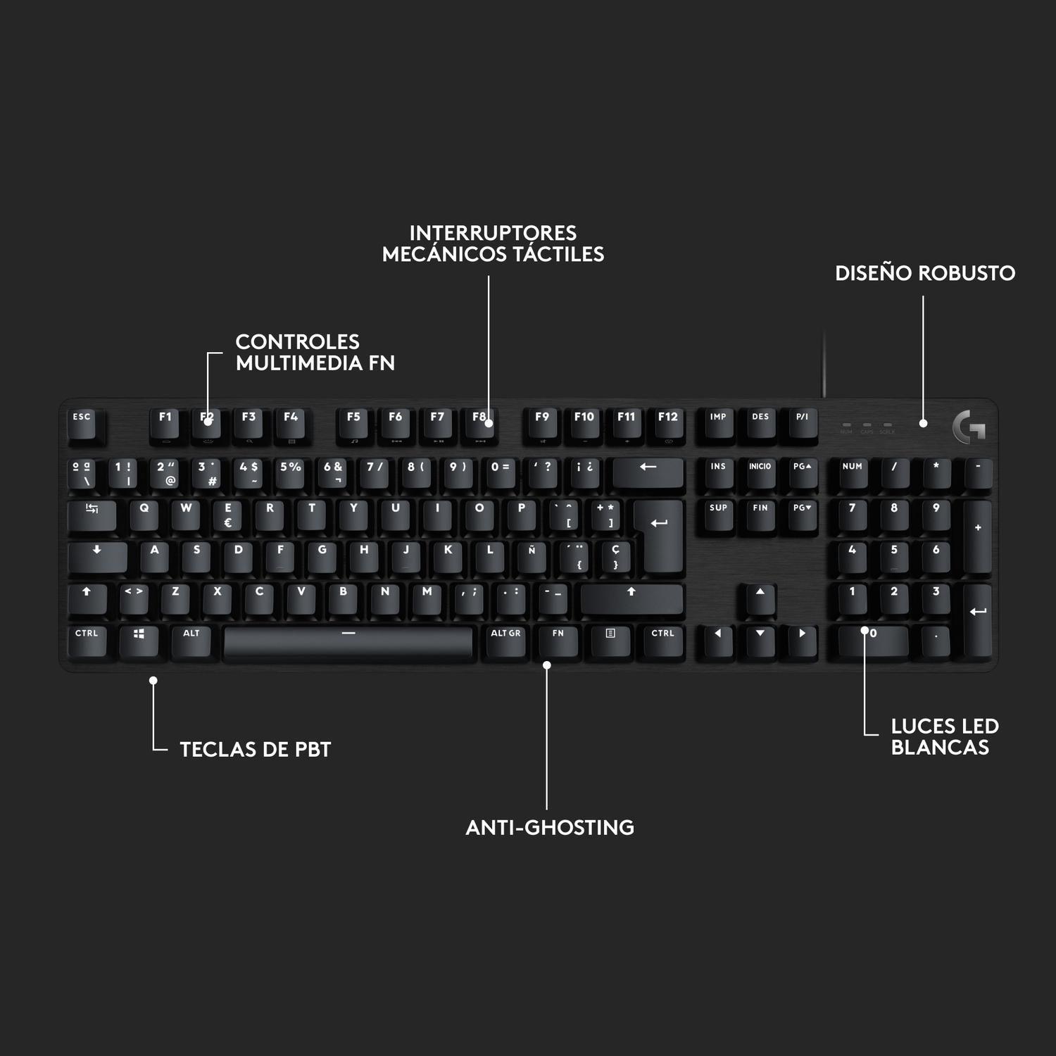Teclado Gamer Logitech G413 TKL SE Mecanico Ingles-6