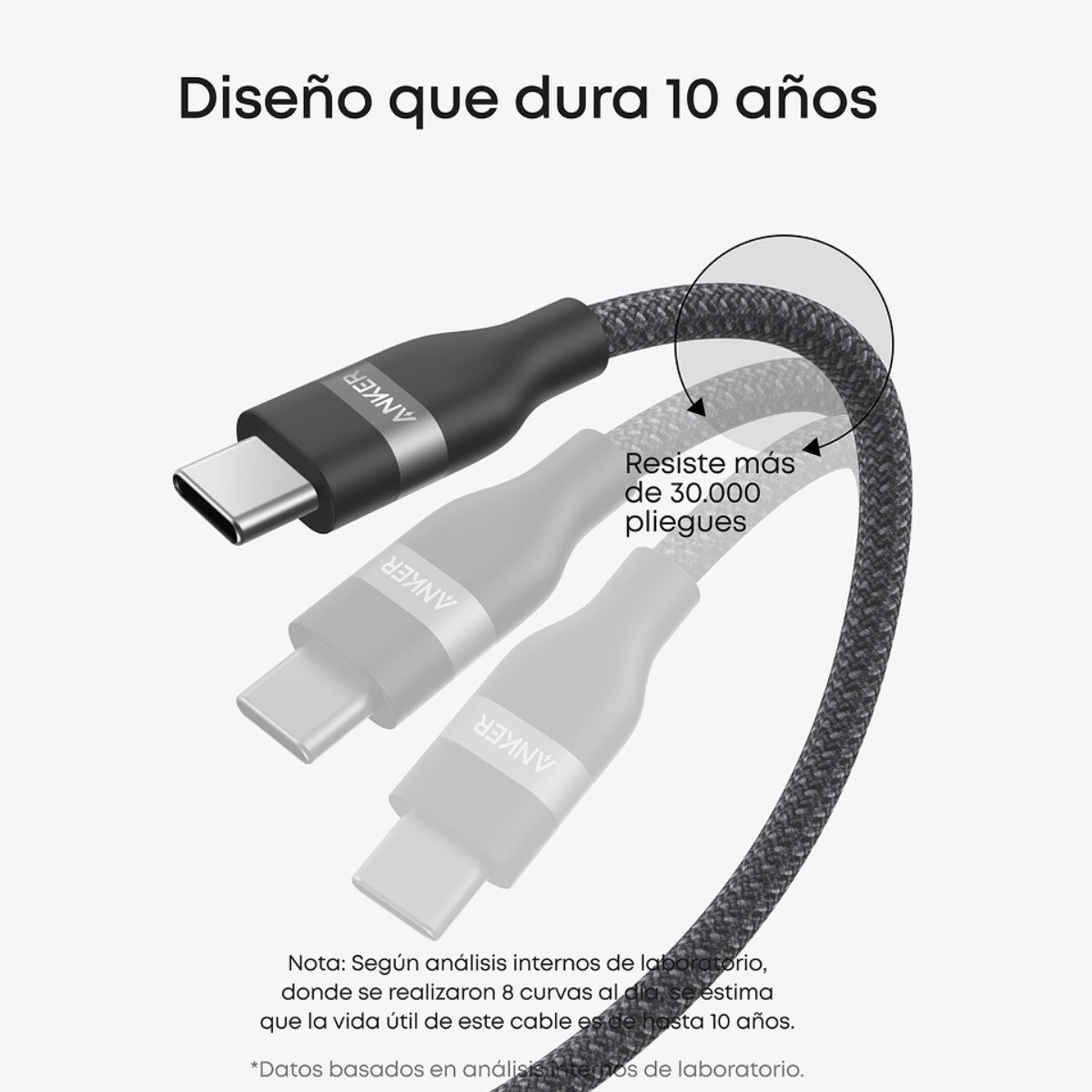 Cable USB-C a USB-C Anker Carga Rápida 240W 1m Negro-3