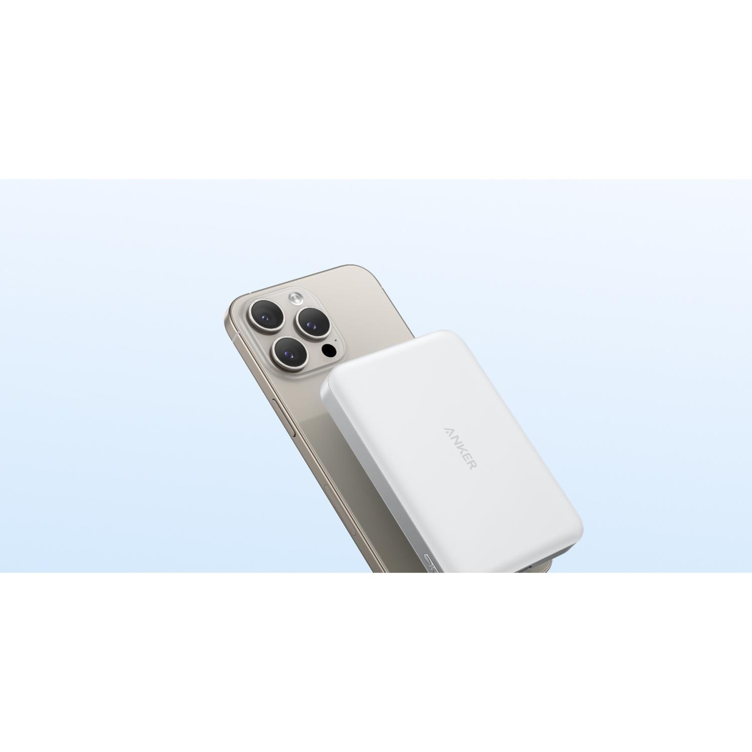 Powerbank Magnética Slim Batería Externa MagGo Anker 10.000 mAh Qi2 Wireless Blanco-1