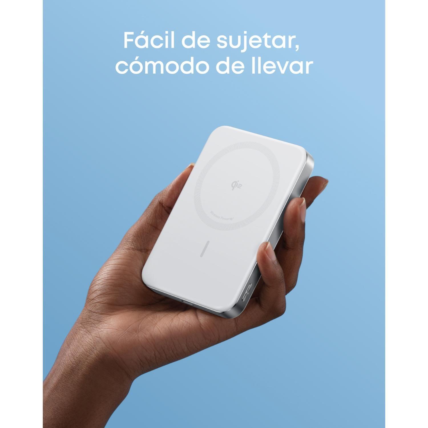 Powerbank Magnética Slim Batería Externa MagGo Anker 10.000 mAh Qi2 Wireless Blanco-2