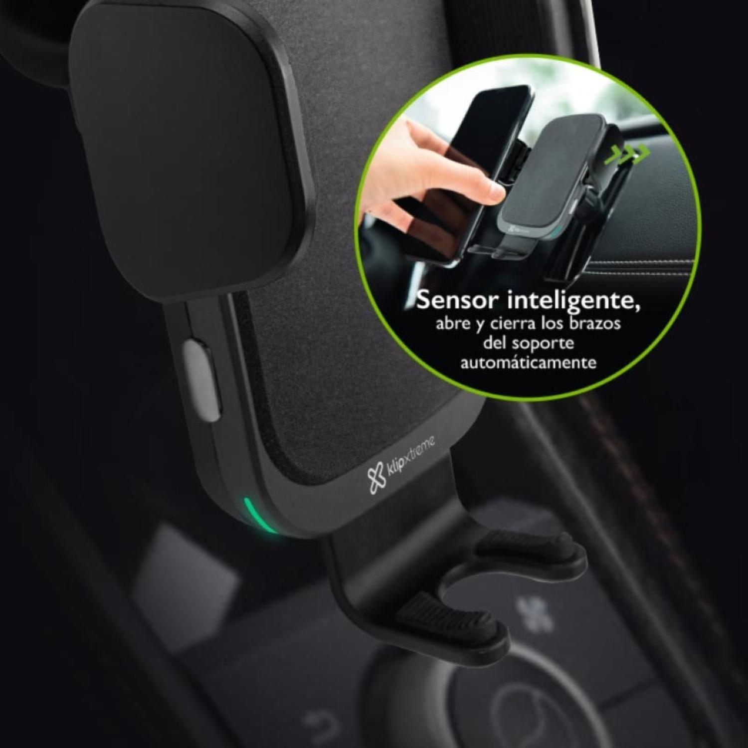 Soporte para Auto Klip Xtreme con Carga Inalambrica Negro-4