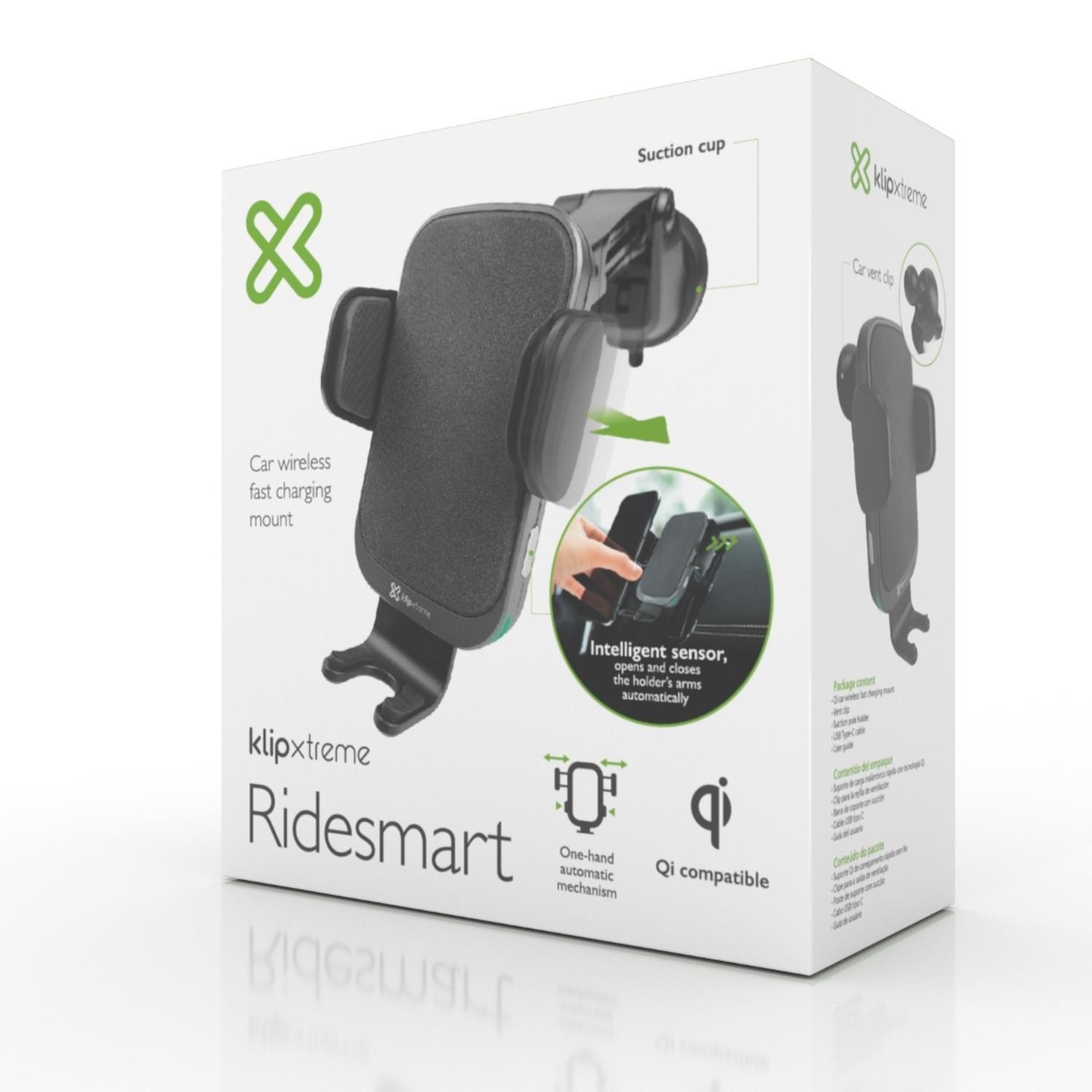 Soporte para Auto Klip Xtreme con Carga Inalambrica Negro-8