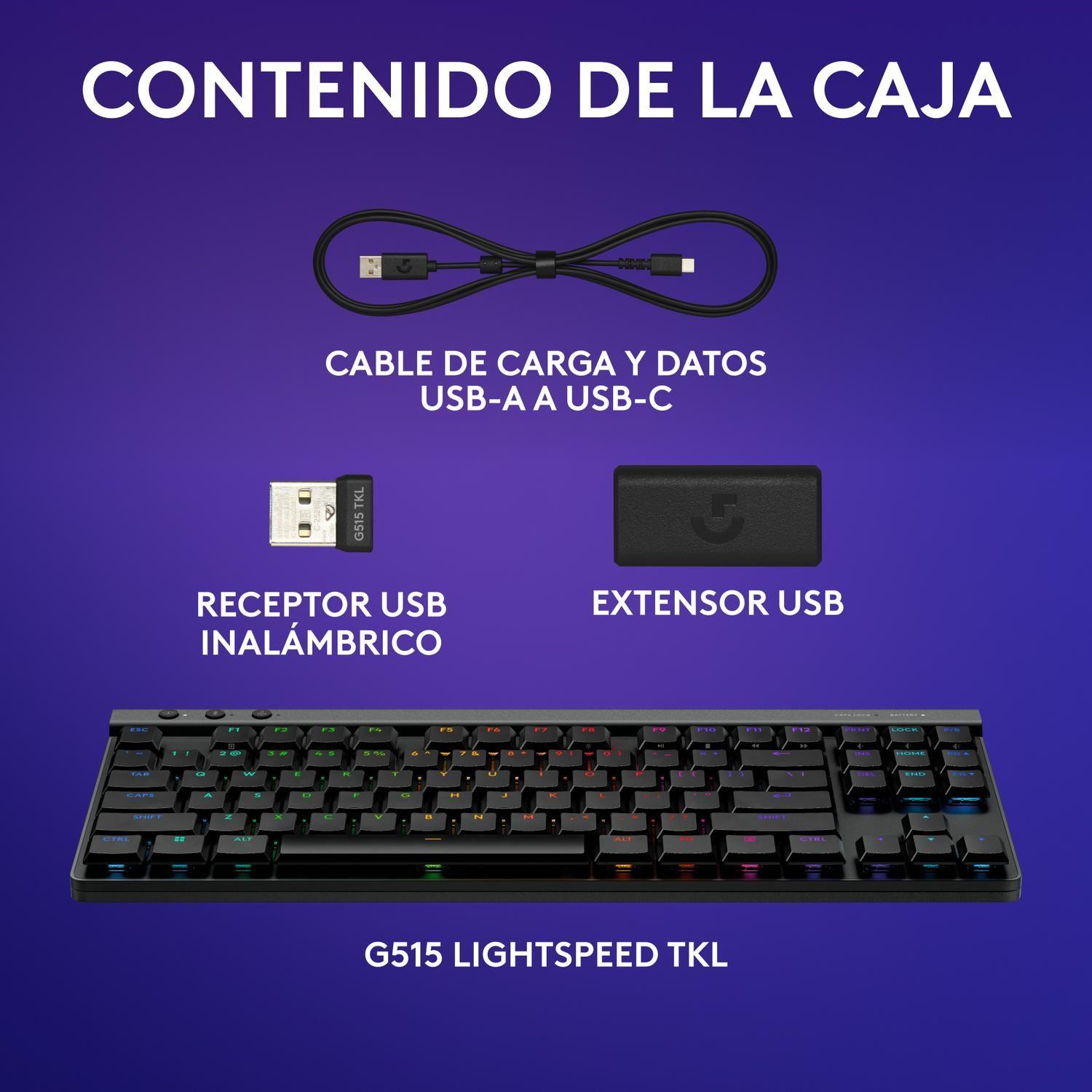 Teclado Gamer Inalambrico Logitech G515 Lightspeed TKL Negro Ingles-8