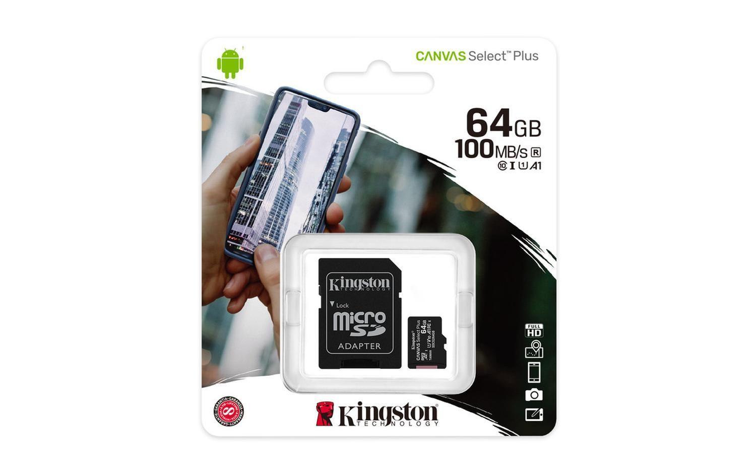 Micro SD Kingston Canvas Select Plus con adaptador 64GB-2