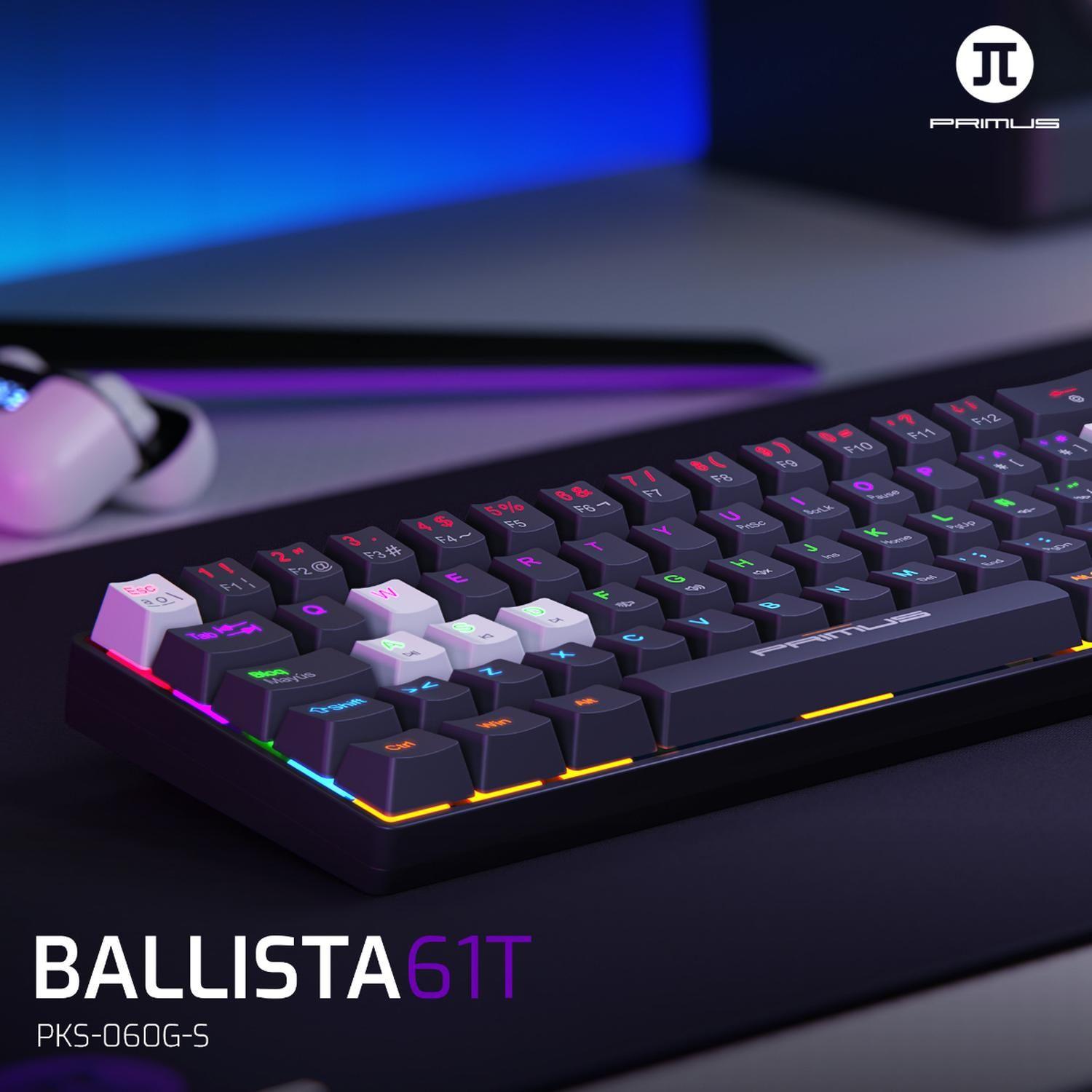 Primus Gaming Keyboard Wired Ballista 61T USB Spanish Black-Red switch-3