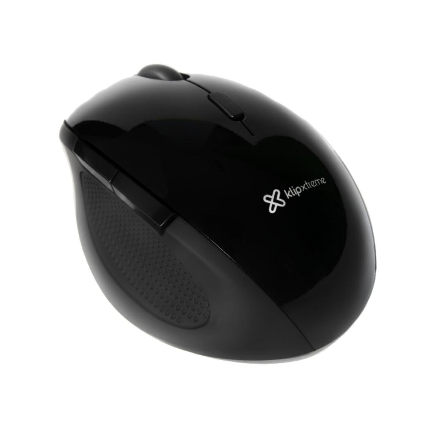 Mouse Inalámbrico Ergonómico 6B 1600dpi KlipXtreme KMW-500BK Negro-0