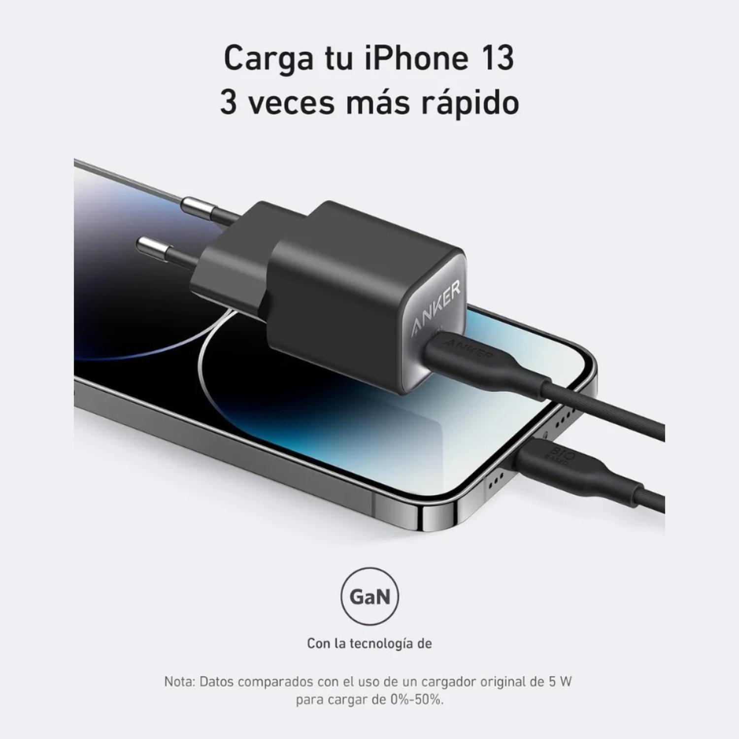 Cargador Carga Rápida Anker Nano 30W GaN PIQ 3.0 USB-C-4