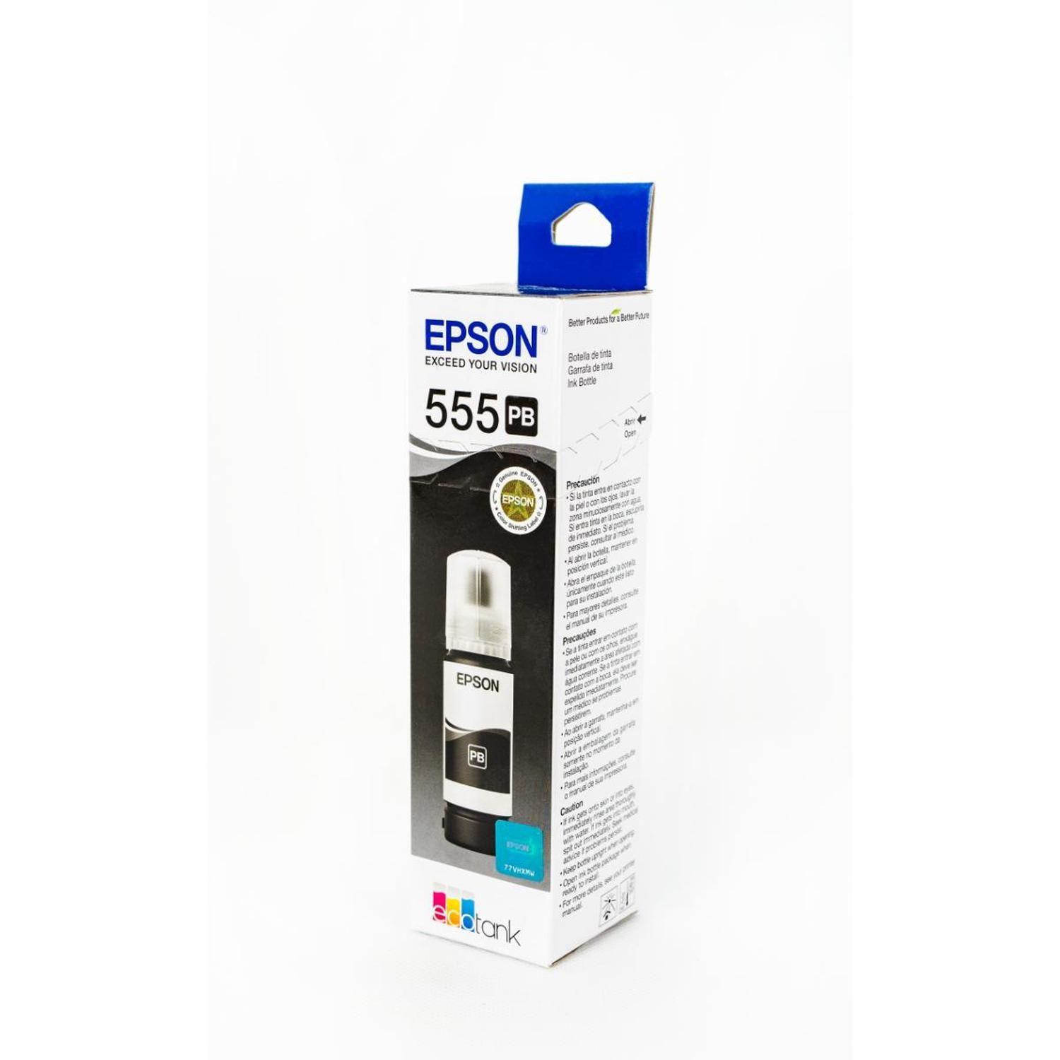 Botella De Tinta Epson T555 Negra Fotográfica-2