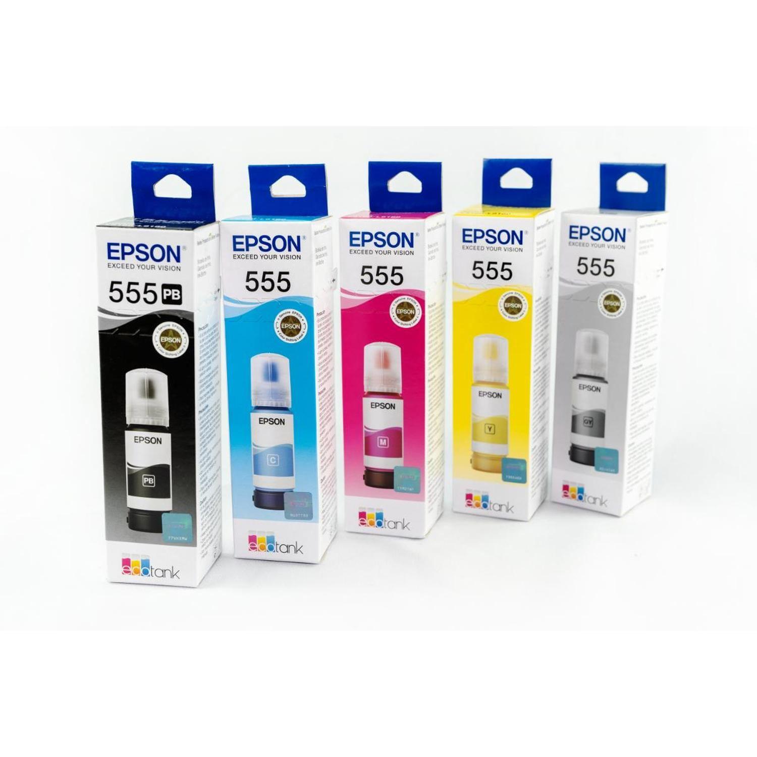 Botella De Tinta Epson T555 Negra Fotográfica-3