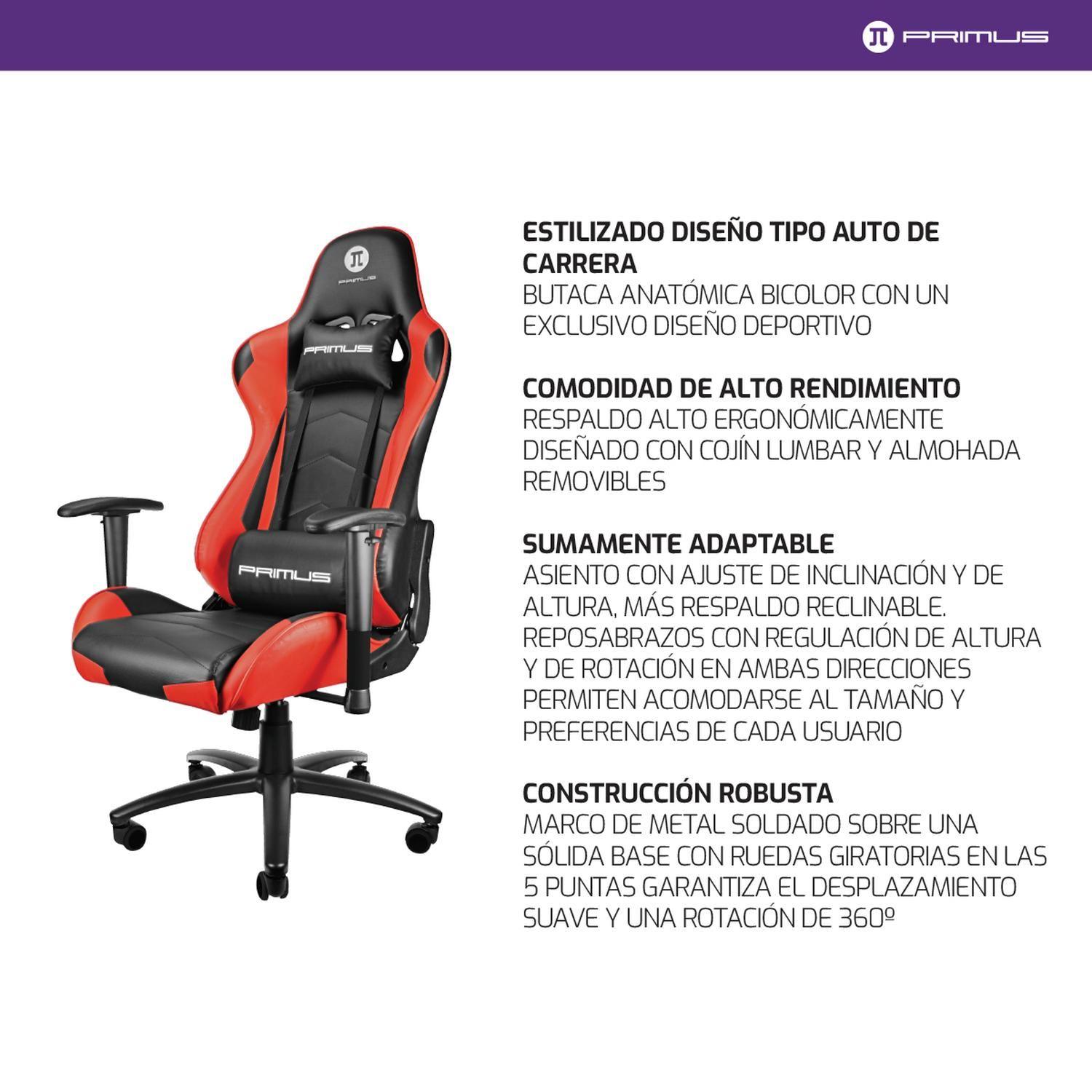 Silla Gamer Primus Gaming THRÓNOS100T rojo-1