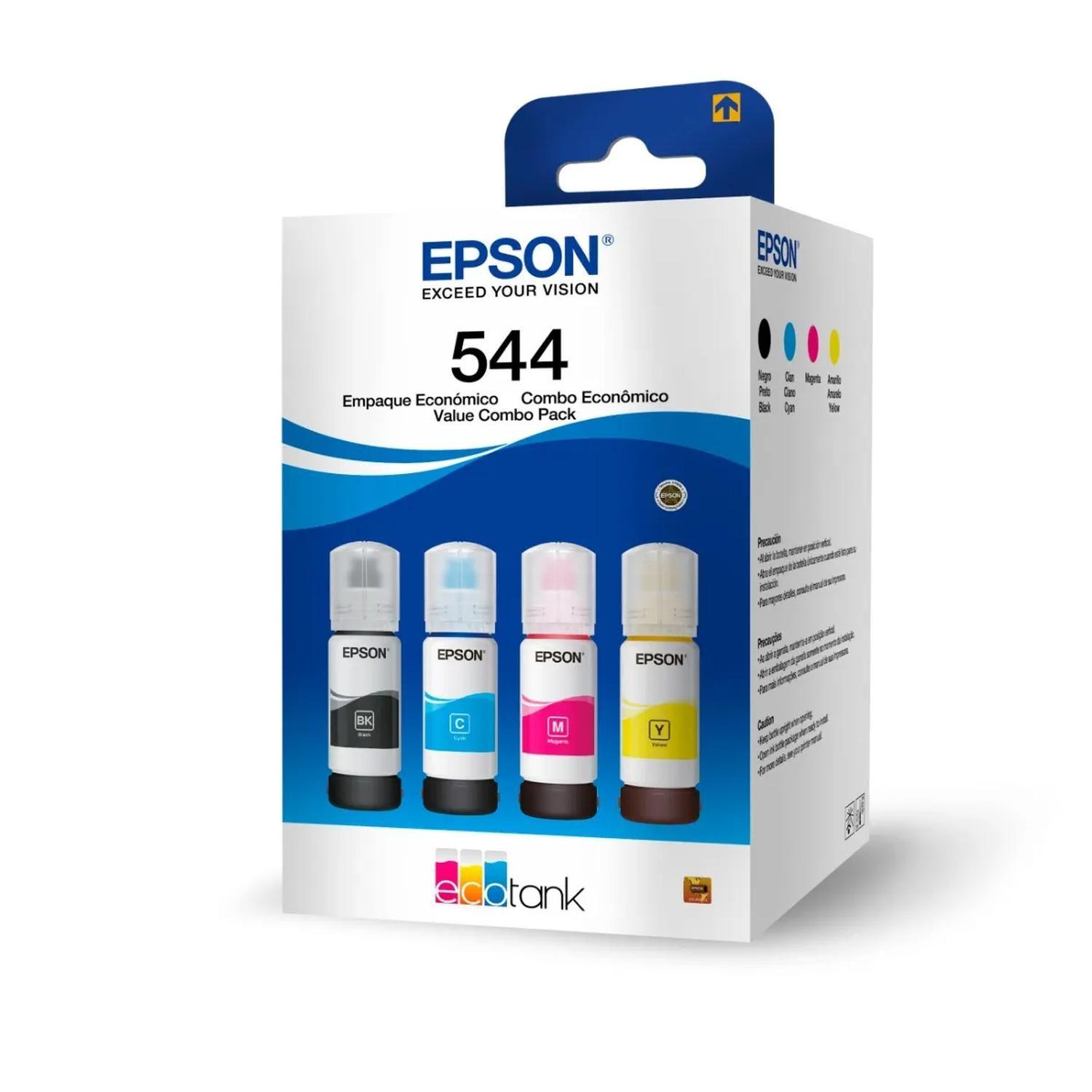 Pack 4 Botellas Tinta Epson T544 Negra/cyan/magenta/amarilla-2
