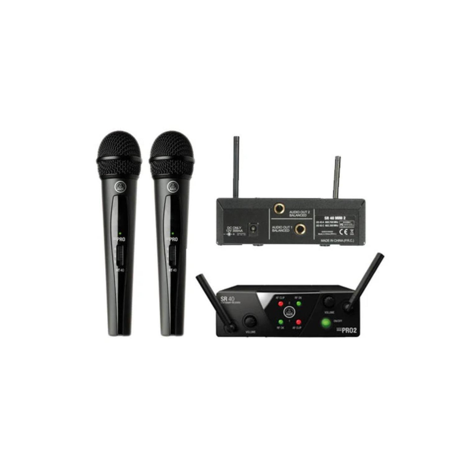 Micrófono Inalámbrico Vocal Doble AKG WMS40 Mini BD US25A/C-4