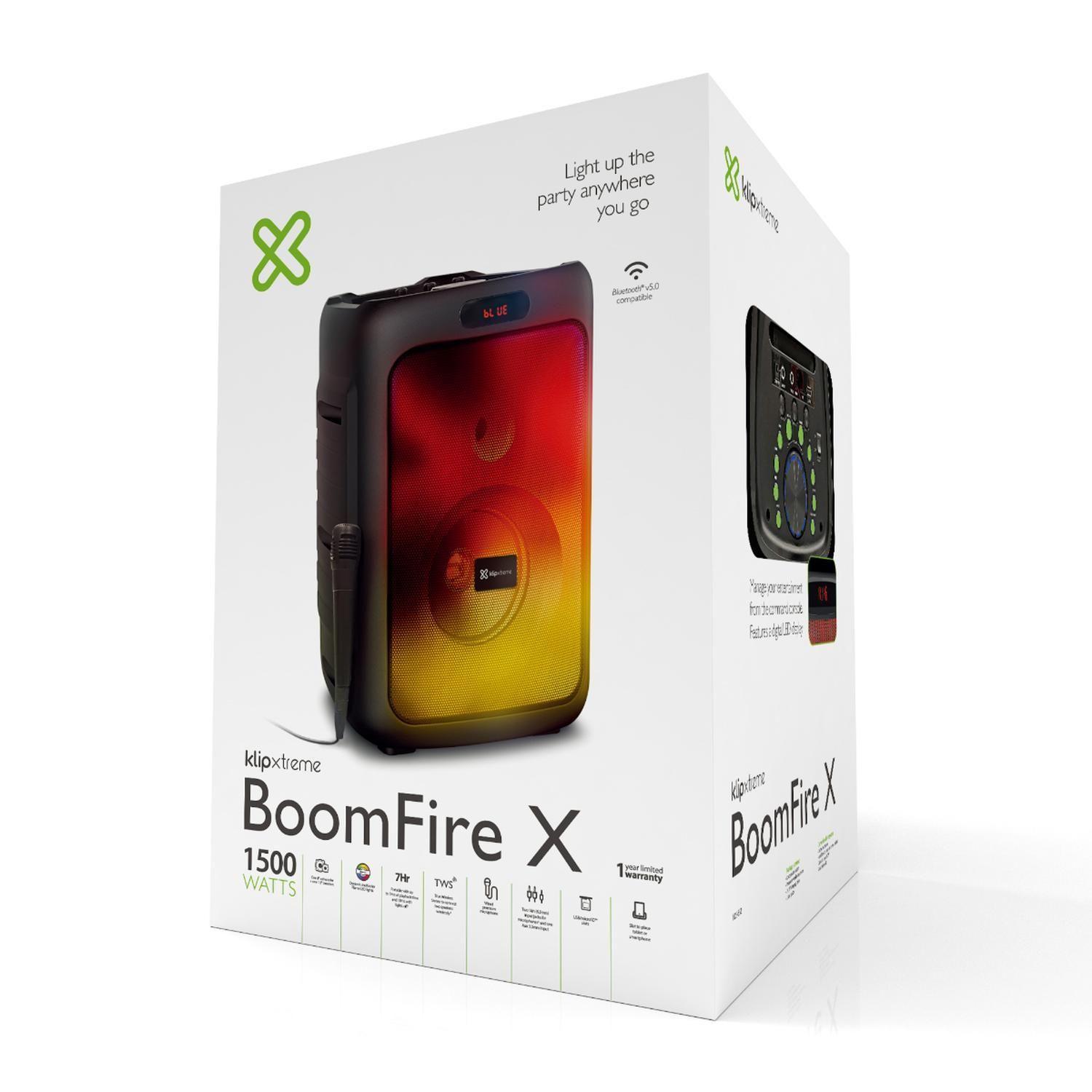 Parlante Karaoke Klip Xtreme BoomFire X 1.500W con Micrófono KLS-652-5