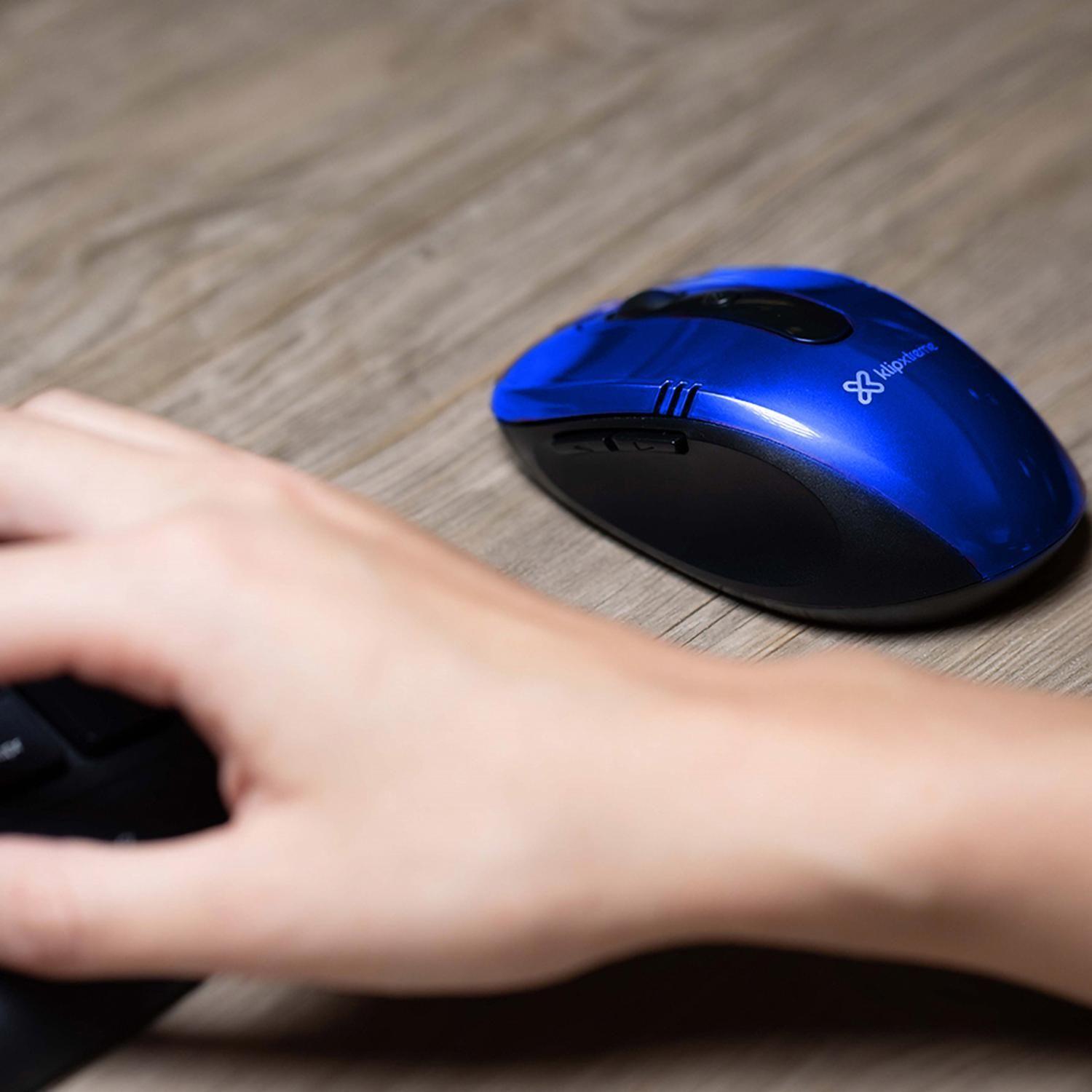Mouse Inalámbrico KlipXtreme KMW-330 azul-3