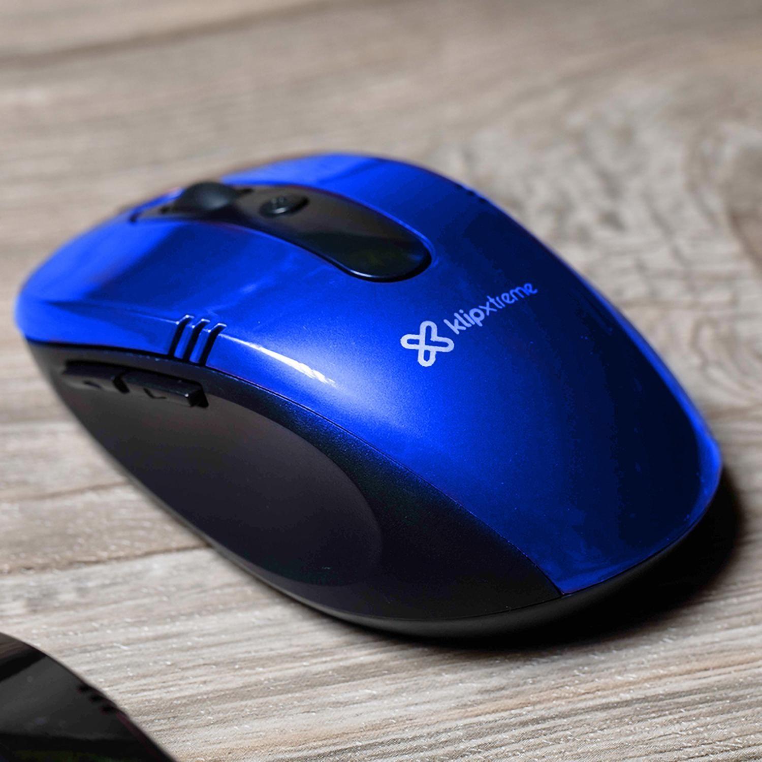 Mouse Inalámbrico KlipXtreme KMW-330 azul-4