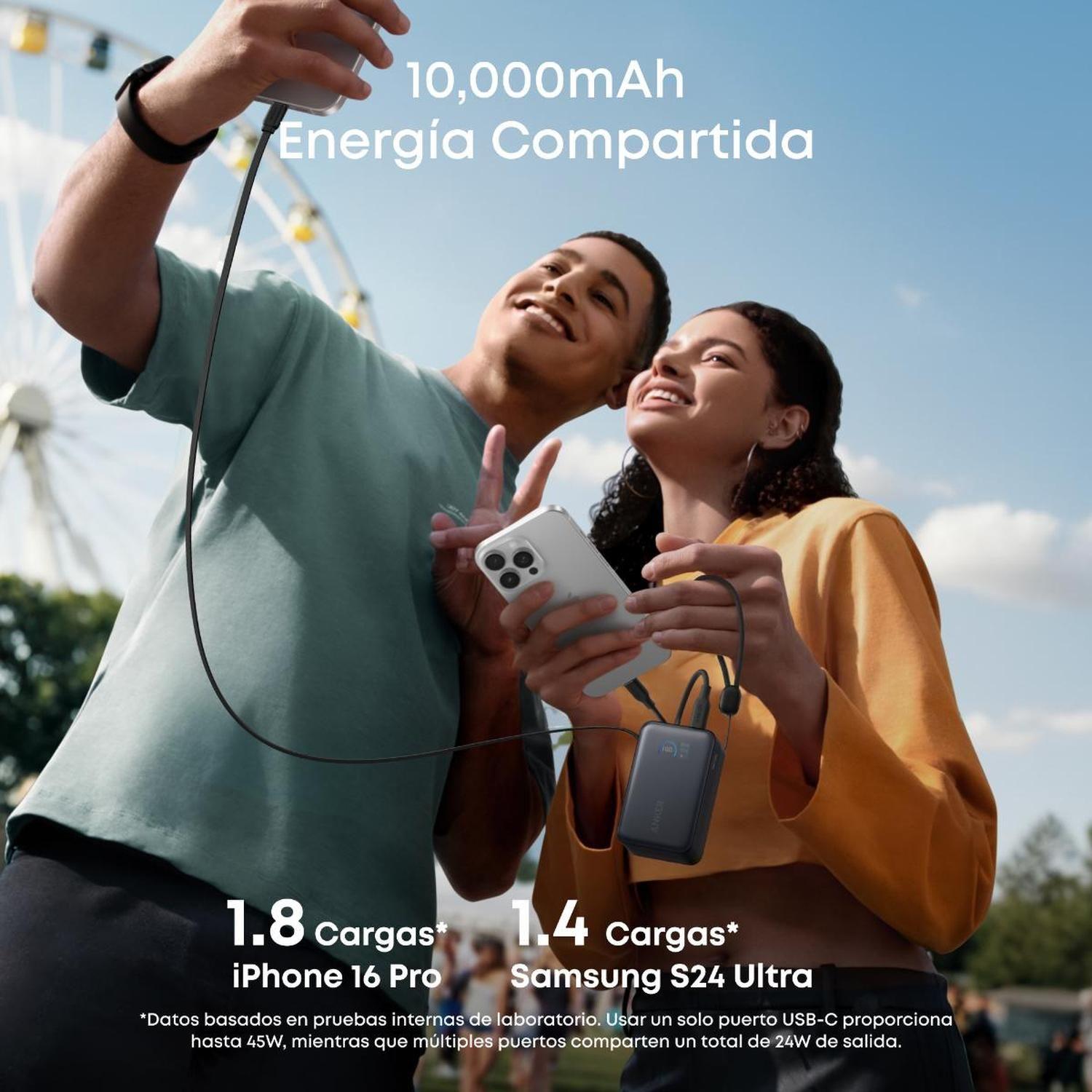 Powerbank Nano Batería Externa Anker 10.000 mAh Carga Ultra Rápida 30W Cable USB-C Negro-3