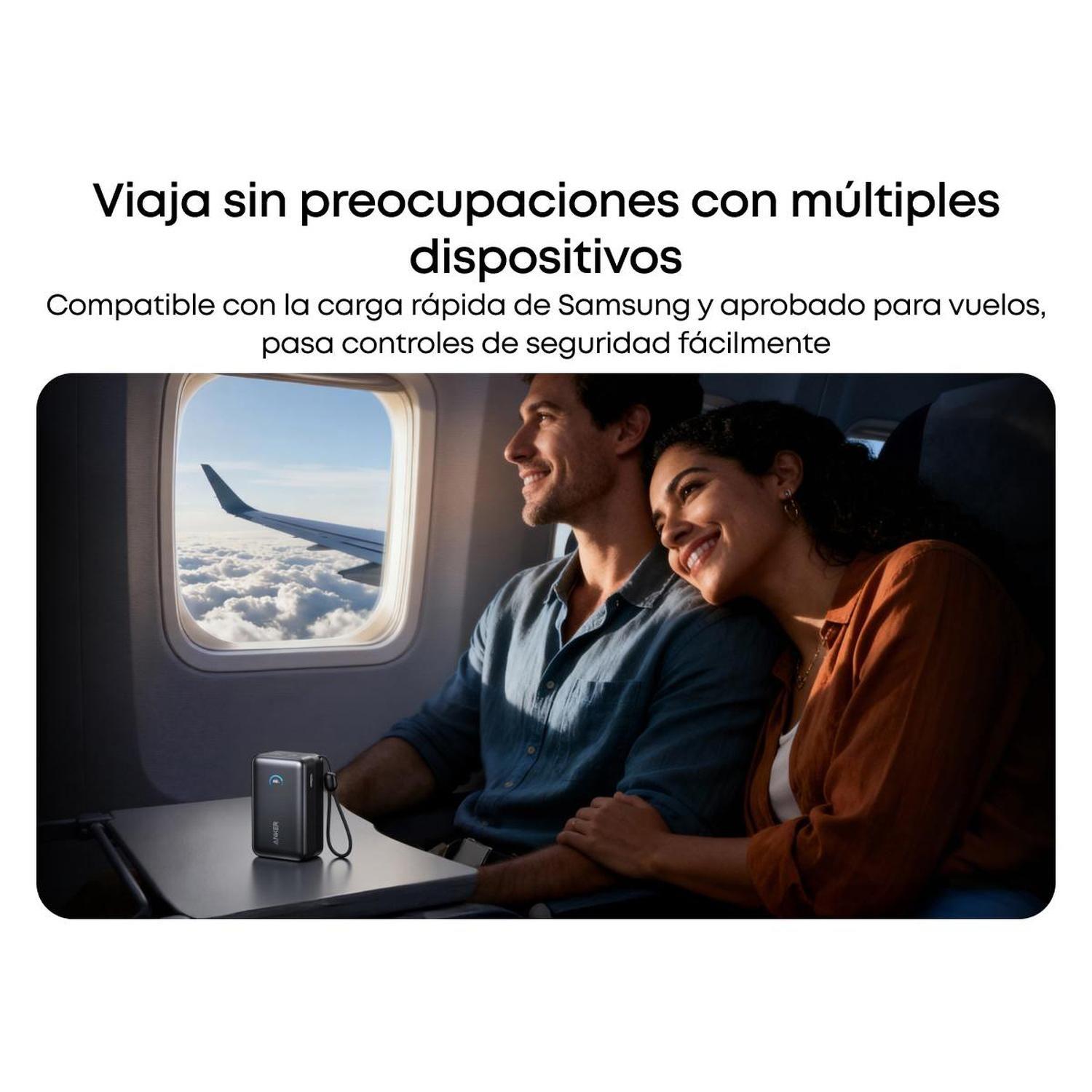 Powerbank Nano Batería Externa Anker 10.000 mAh Carga Ultra Rápida 30W Cable USB-C Negro-6