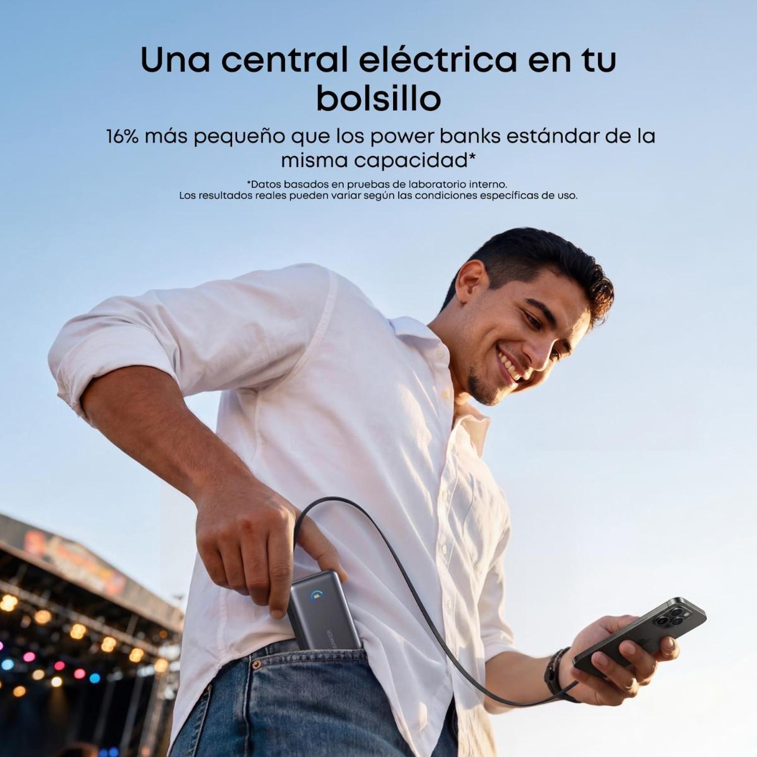 Powerbank Nano Batería Externa Anker 10.000 mAh Carga Ultra Rápida 30W Cable USB-C Negro-8