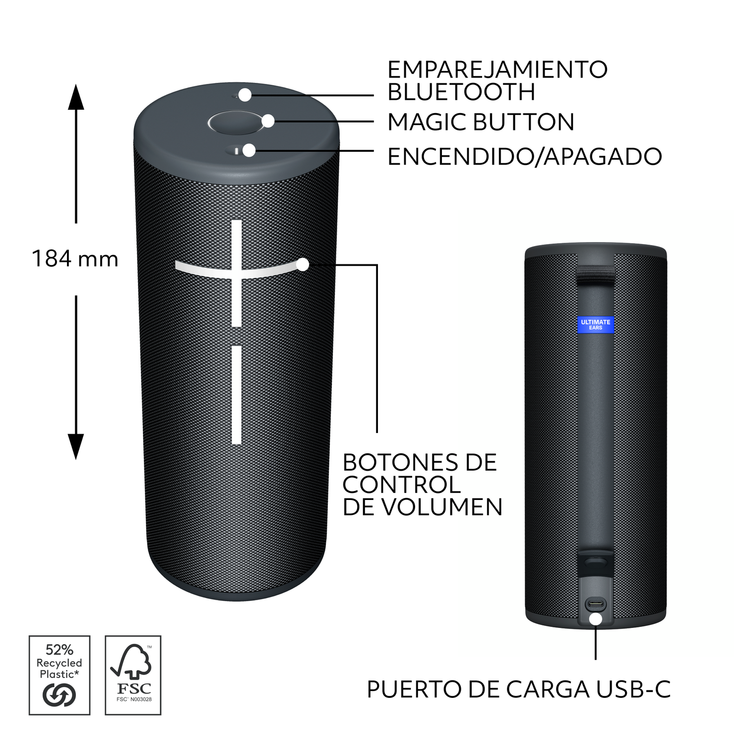 Parlante Bluetooth Logitech UE Boom 4 Plus Negro-5