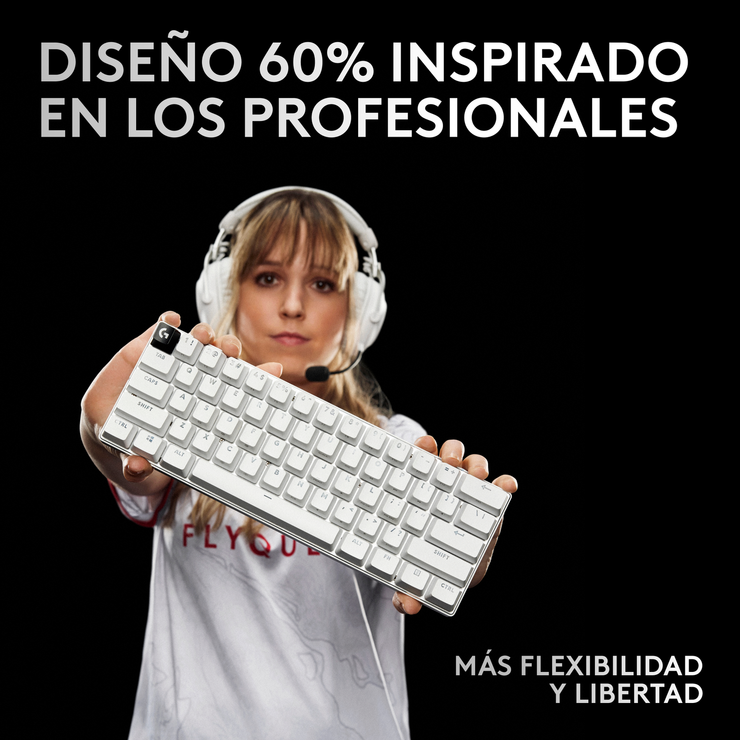 Teclado Gamer Inalambrico Logitech G PRO X60 Tactil Lightspeed Blanco Ingles-5