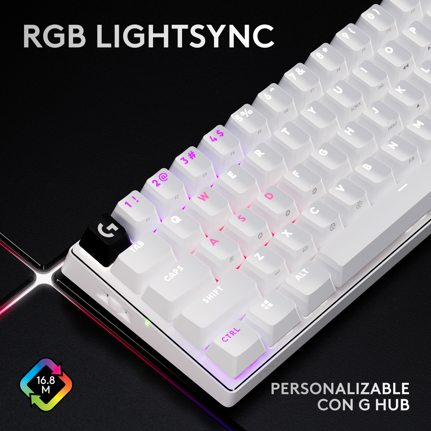Teclado Gamer Inalambrico Logitech G PRO X60 Tactil Lightspeed Blanco Ingles-9