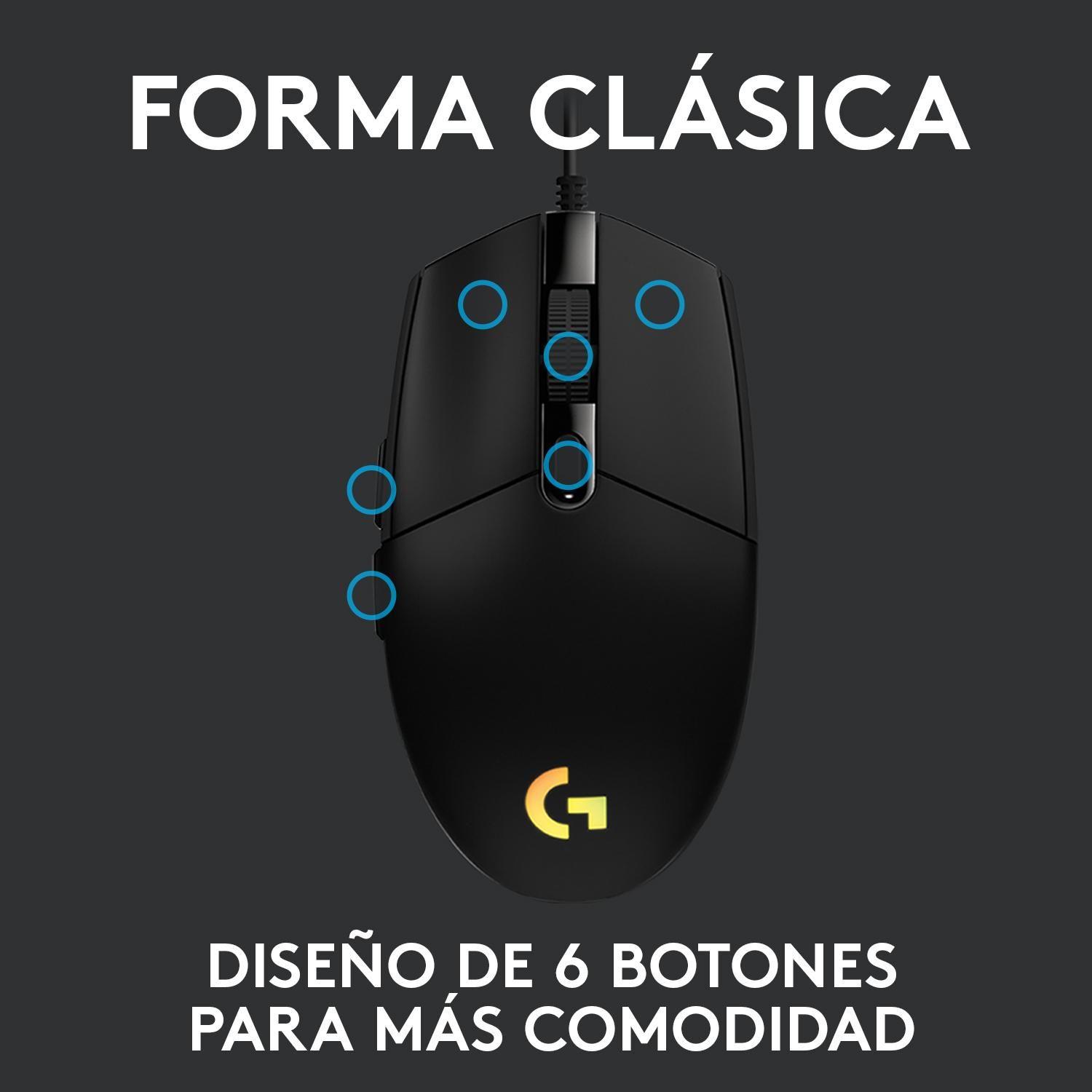 Mouse Gamer Logitech G203 Lightsync Negro-4