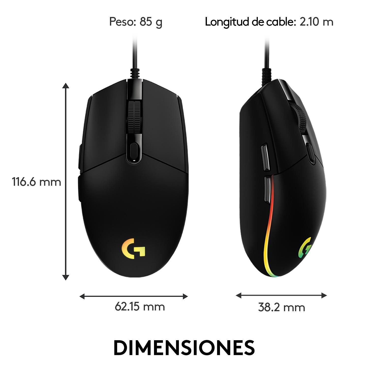 Mouse Gamer Logitech G203 Lightsync Negro-8