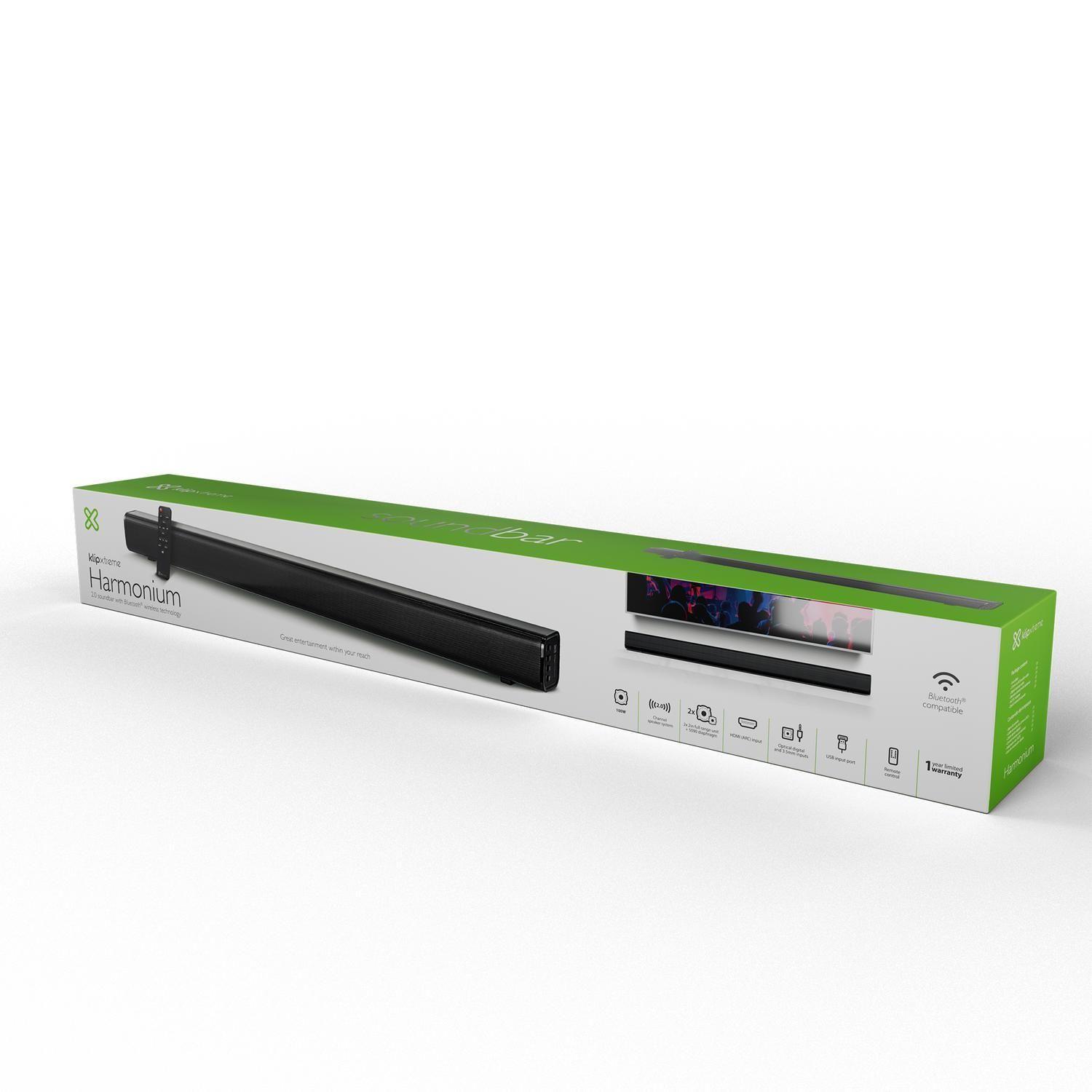 Barra De Sonido 2.0 Klip Xtreme Harmonium Bluetooth 100W KSB-001-7