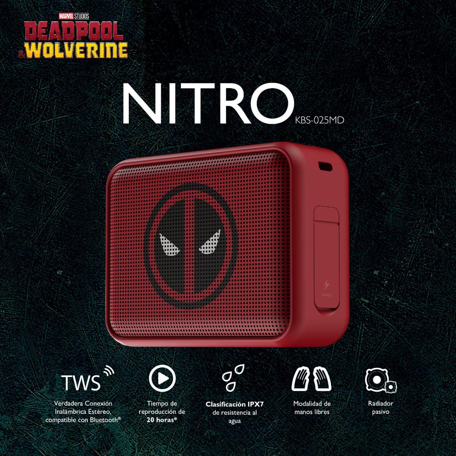 Parlante Bluetooth Portátil Klip Xtreme Nitro Deadpool KBS-025MD-D-4