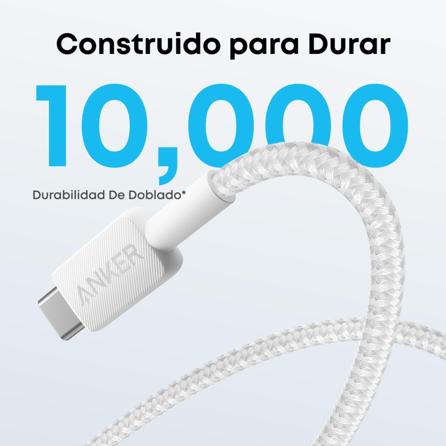 Cable USB-A a USB-C Anker Carga Regular 15W 1m Blanco-1