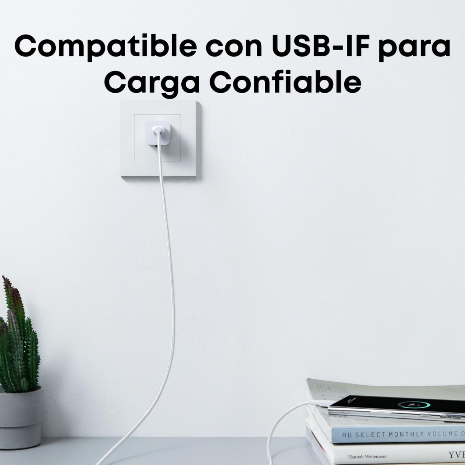 Cable USB-A a USB-C Anker Carga Regular 15W 1m Blanco-2