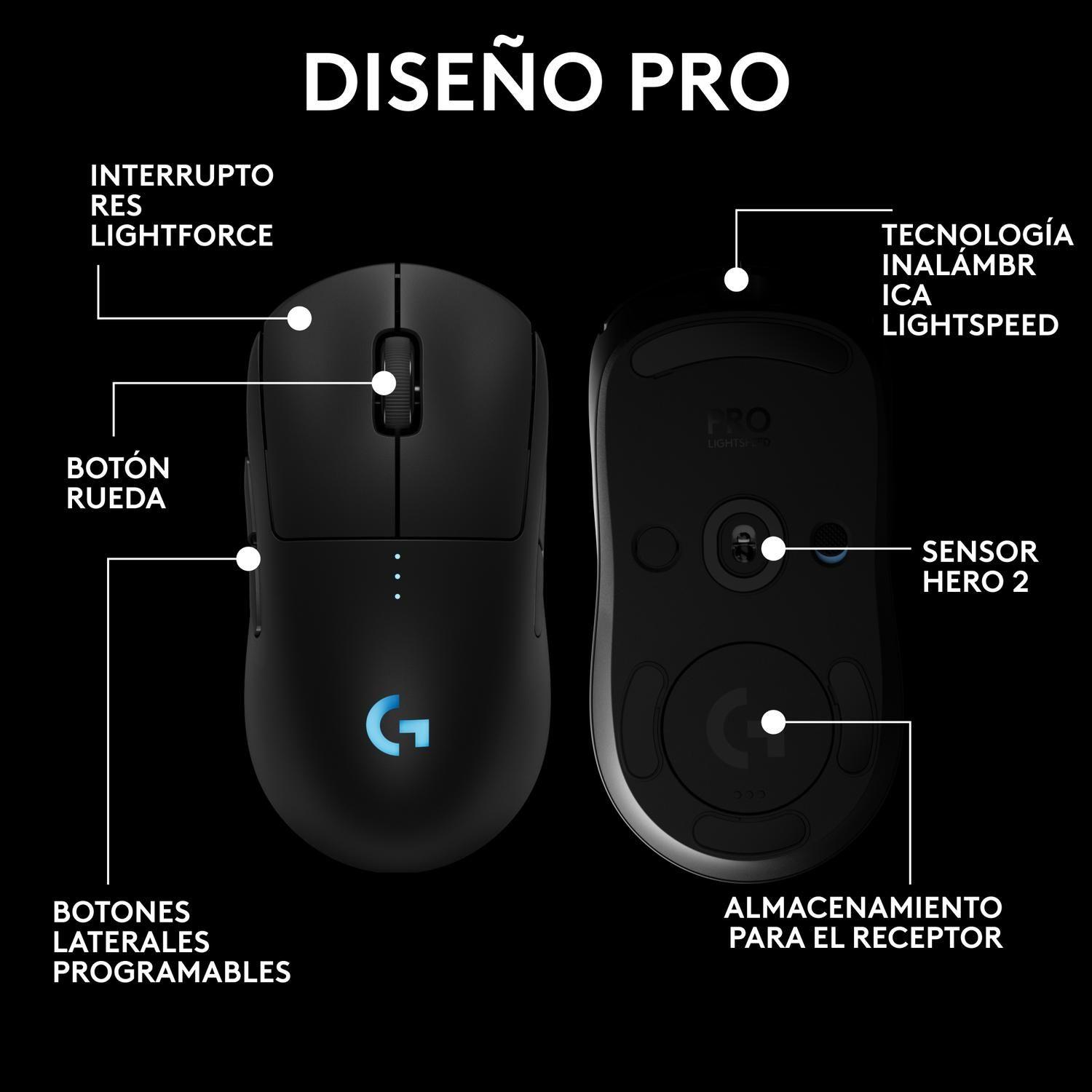 Mouse Gamer Inalambrico Logitech G PRO 2 Negro-8