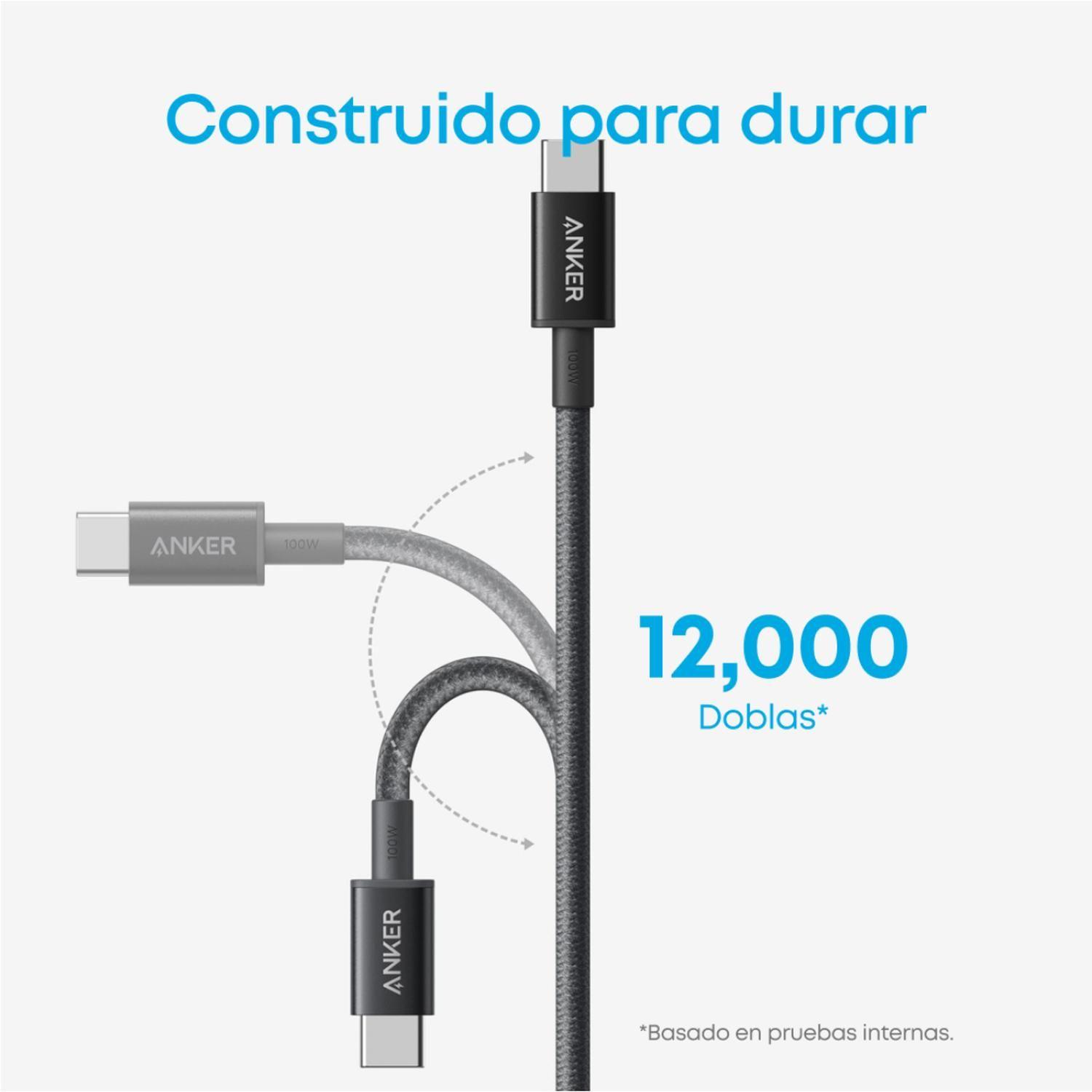Cable USB-C a USB-C Anker Carga Rápida 60W 2m Negro-3