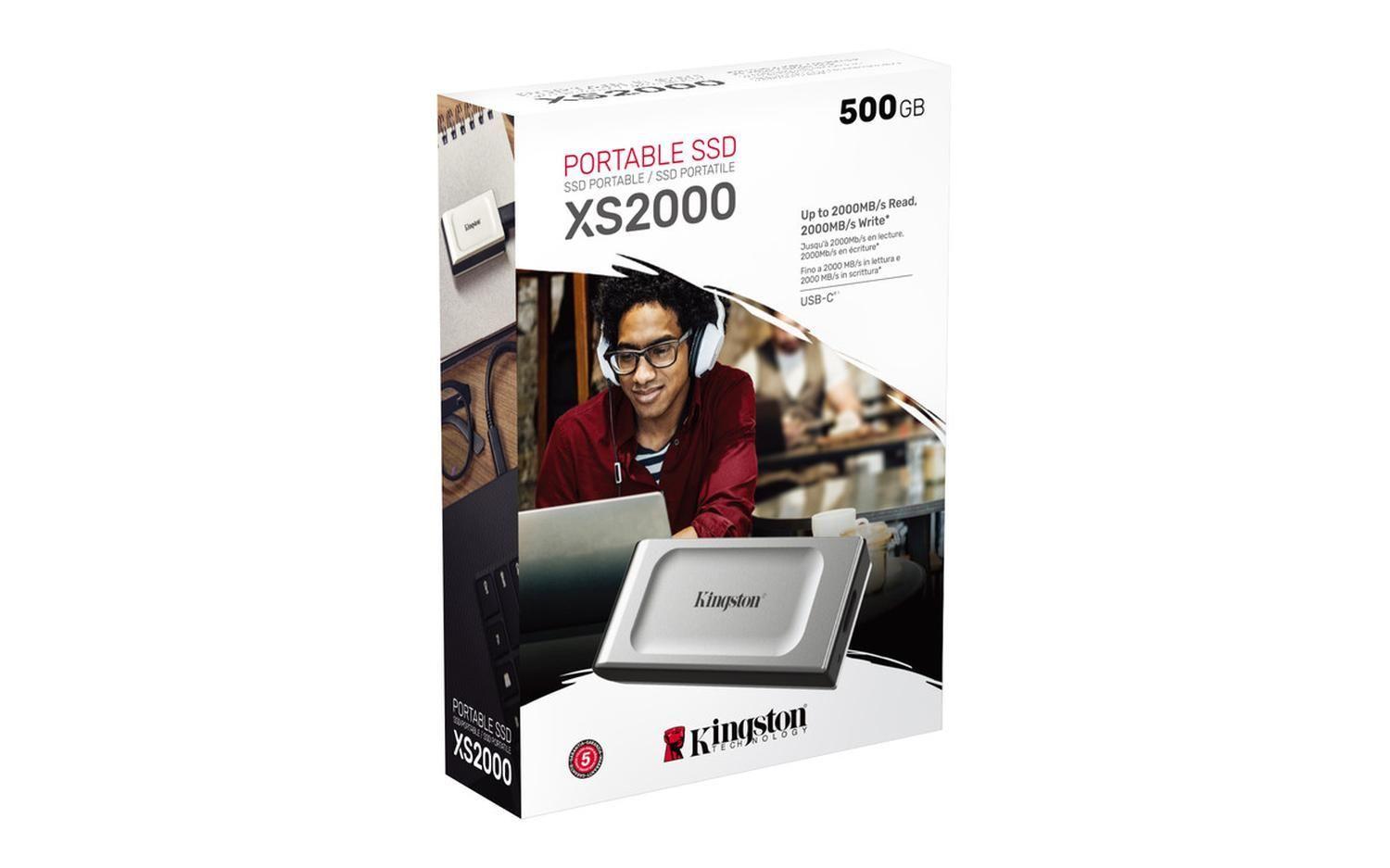 SSD Externo Kigston 500GB USB-C XS2000 2000MB/s Tamaño Pequeño-2