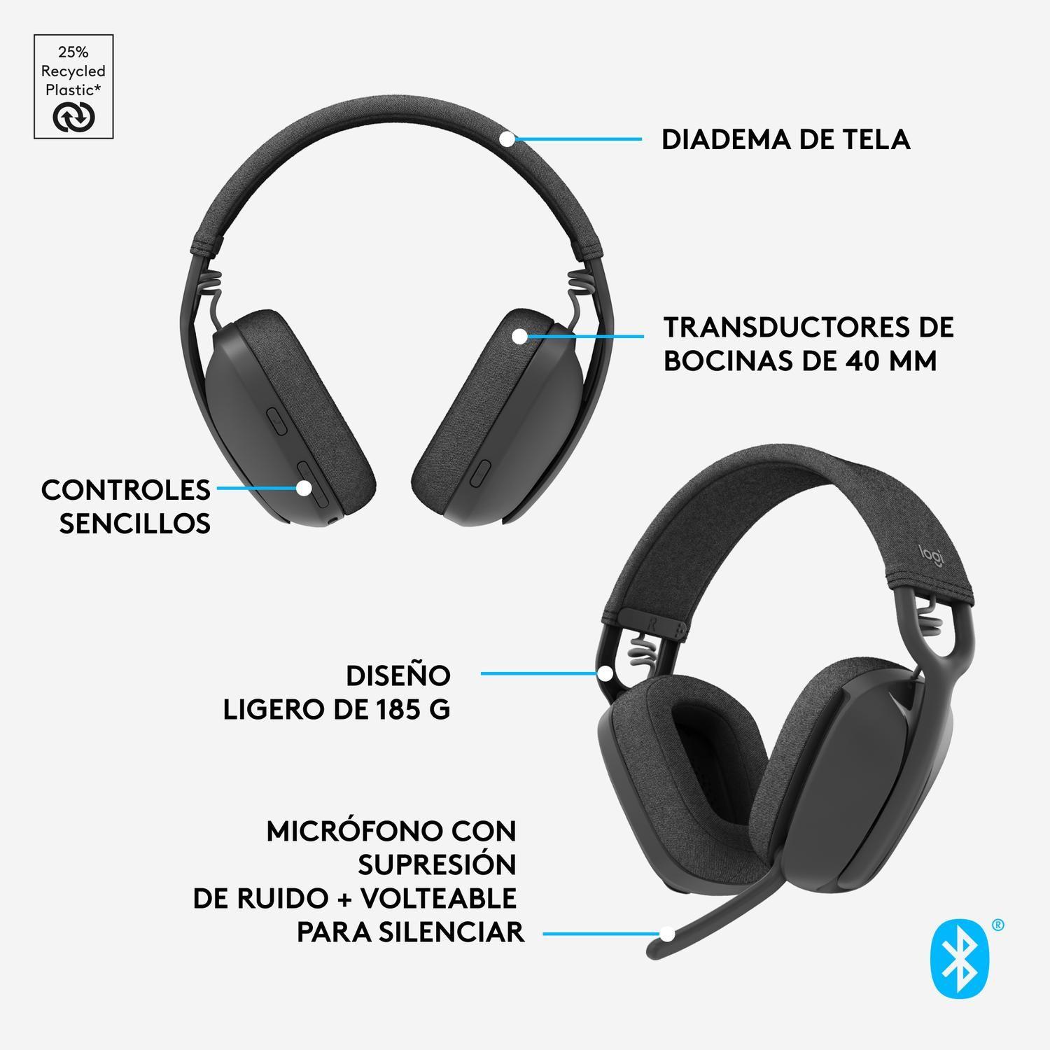 Audifonos Logitech Zone Vibe 100 - Gris-6