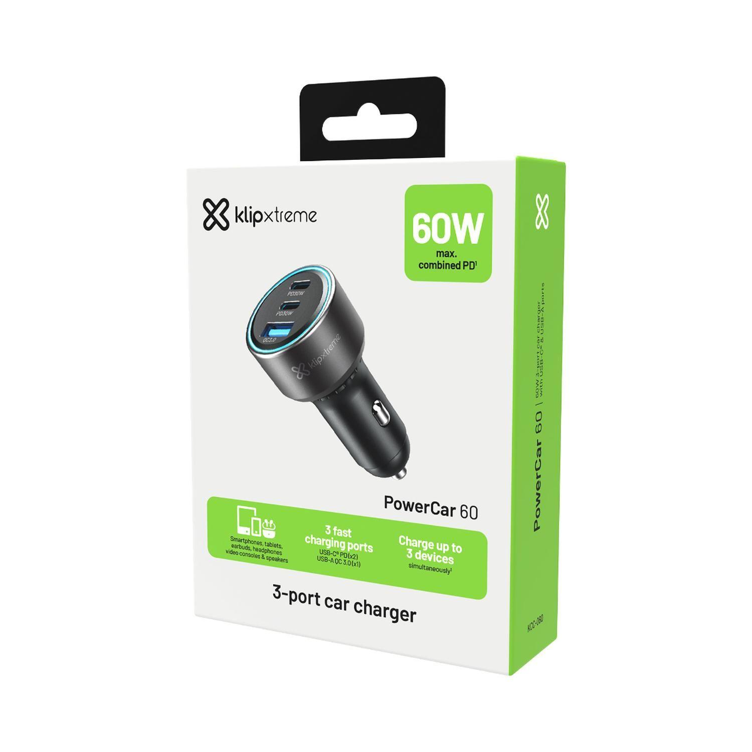 KX Car Charger 60W Max 2xUSB-C PD30W + USB-A QC 3.0-6