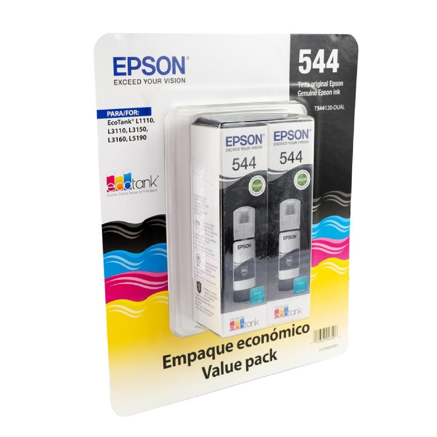 Pack 2 Botellas De Tinta Epson T544 Negra-2