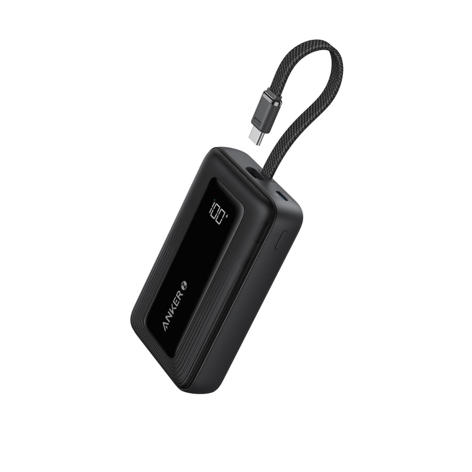 Powerbank Batería Externa Anker 20.000 mAh Carga Rápida 30W Cable USB-C Integrado Negro-0