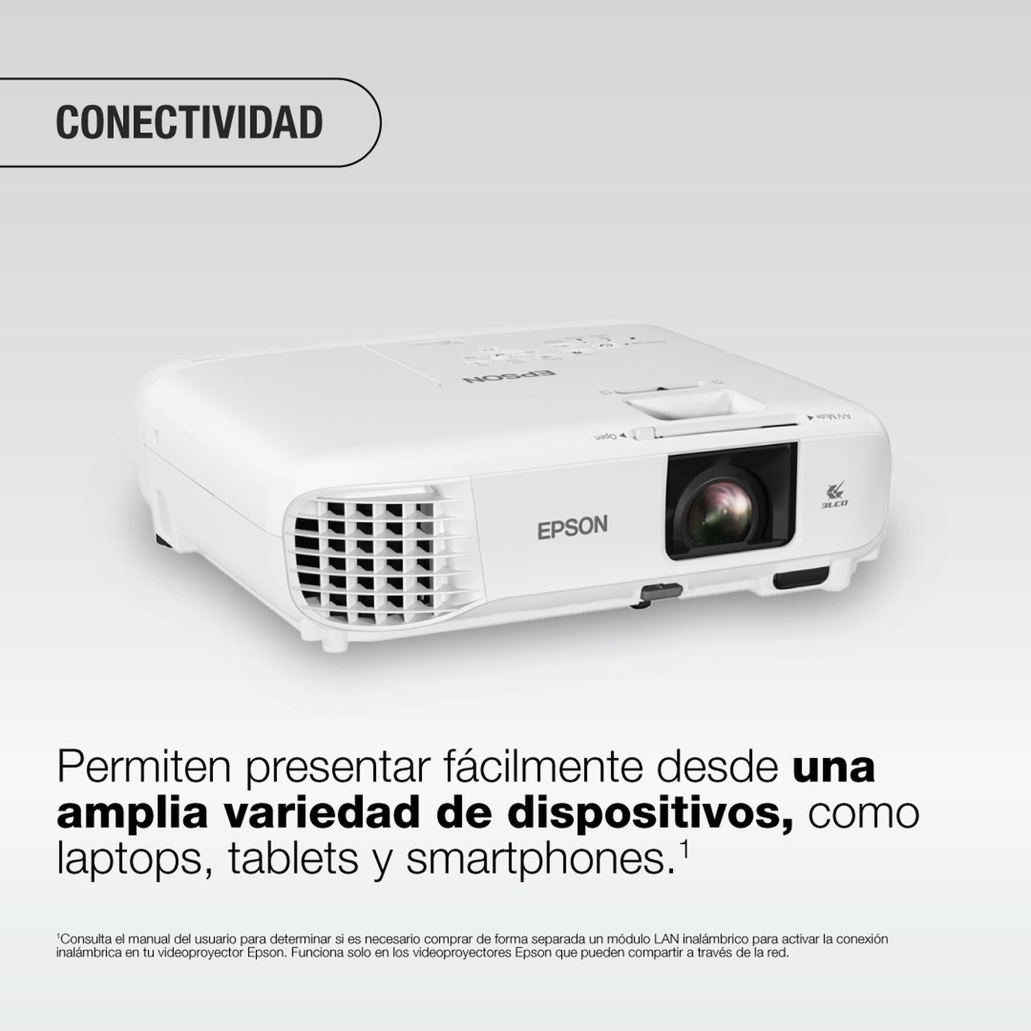 Proyector Epson PowerLite W49 3LCD WXGA 3800 lúmenes-3