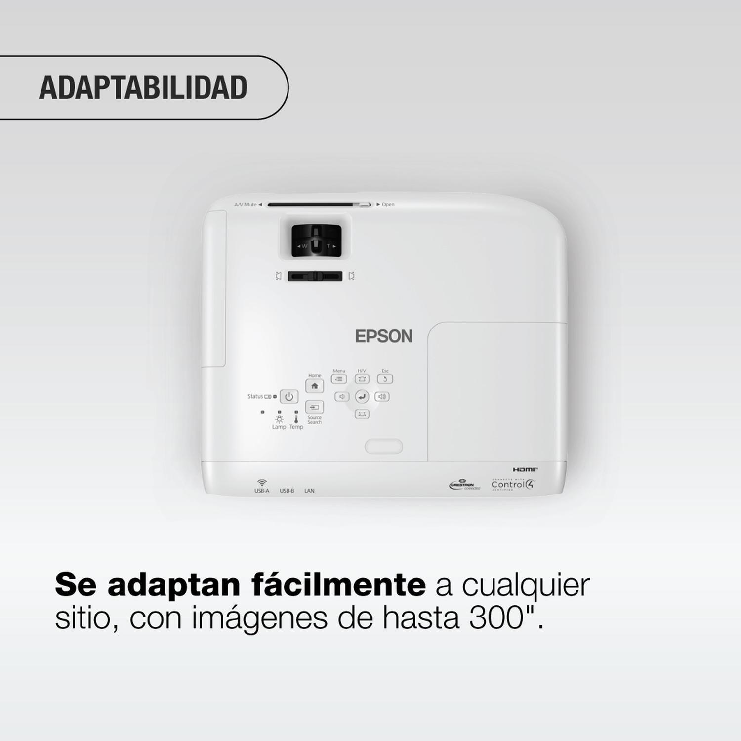 Proyector Epson PowerLite W49 3LCD WXGA 3800 lúmenes-4