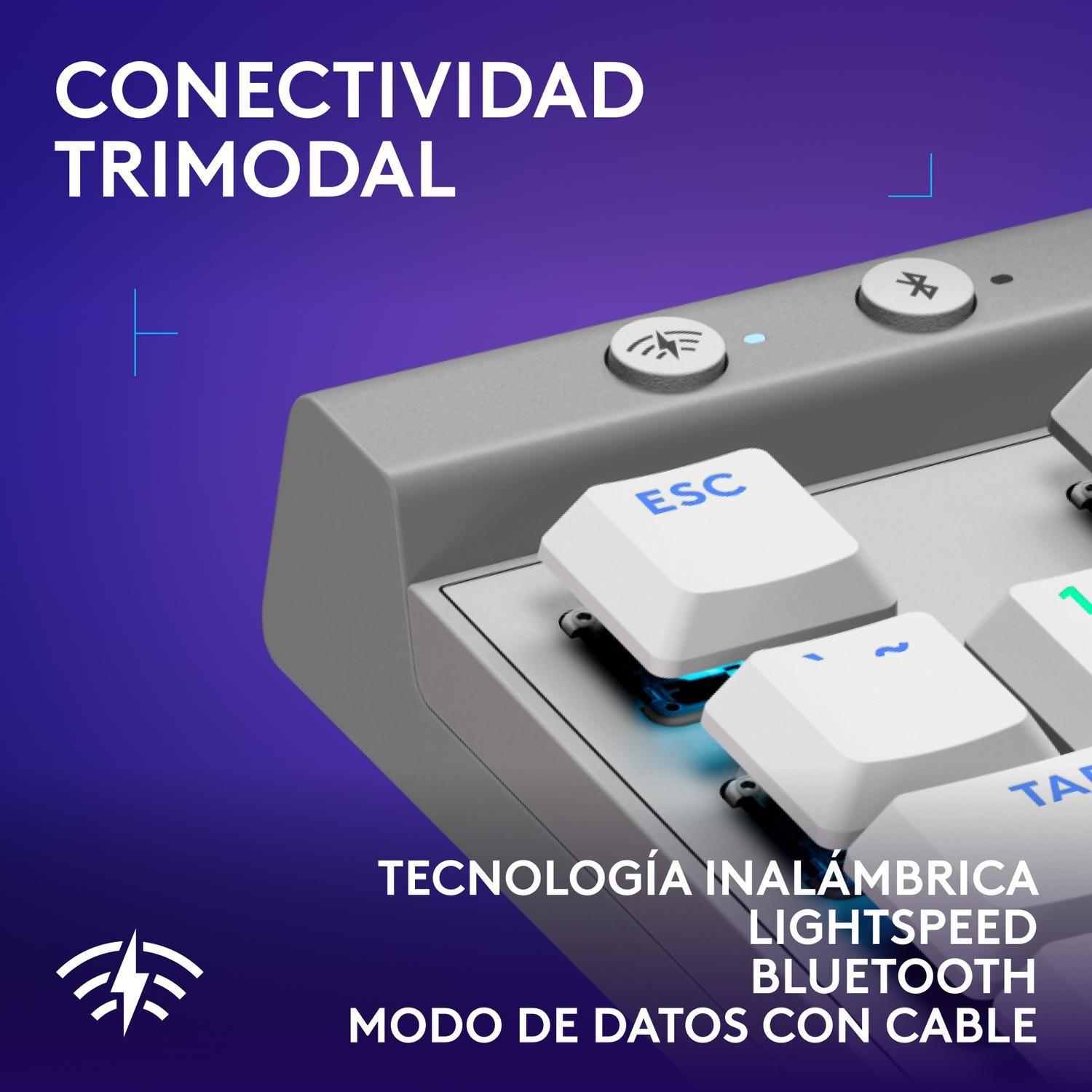 Teclado Gamer Inalambrico Logitech G515 Lightspeed TKL Blanco Ingles-4