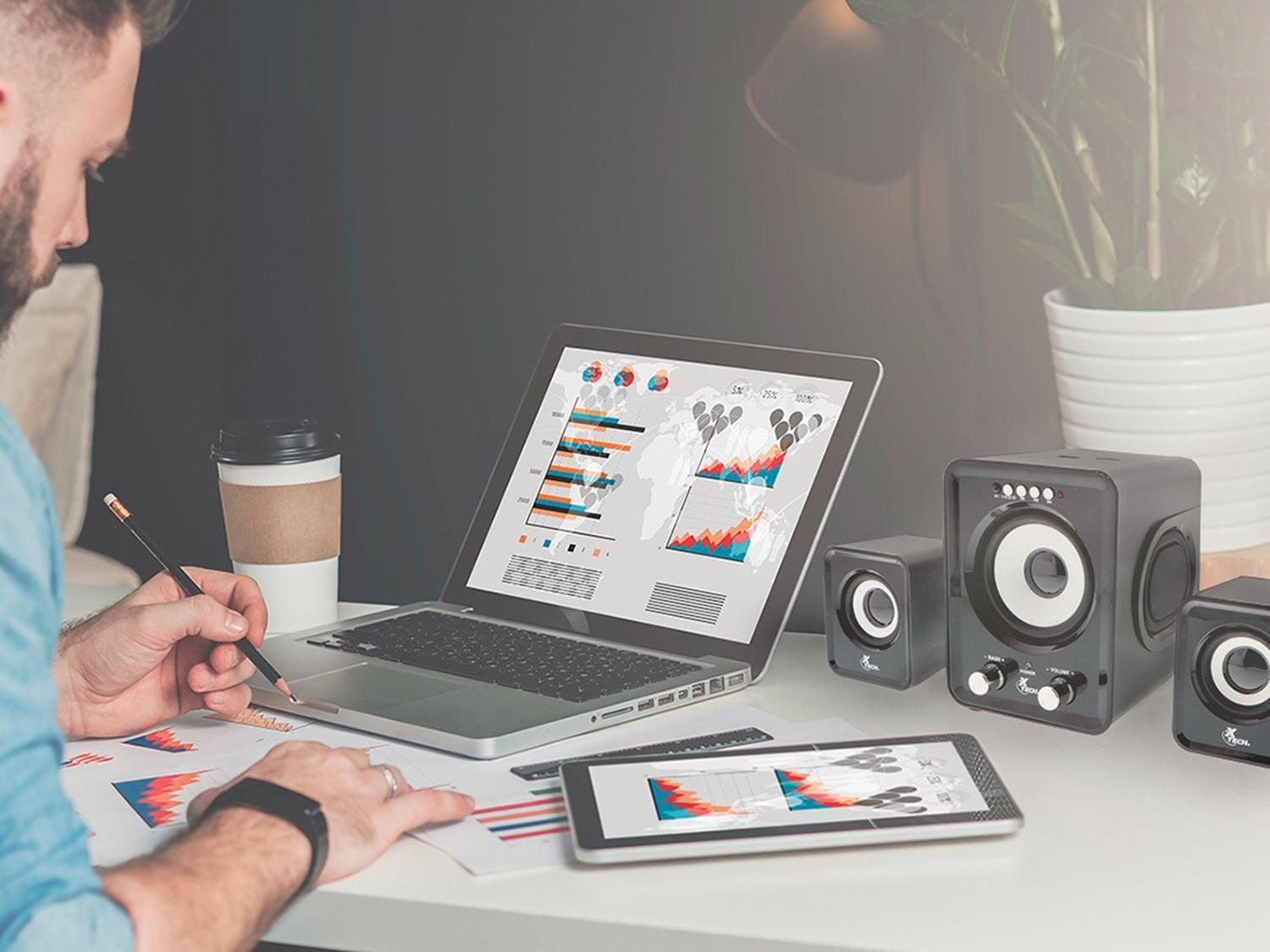 Parlantes PC 2.1 USB para PC USB+SD Xtech XTS-375BK Negro-4