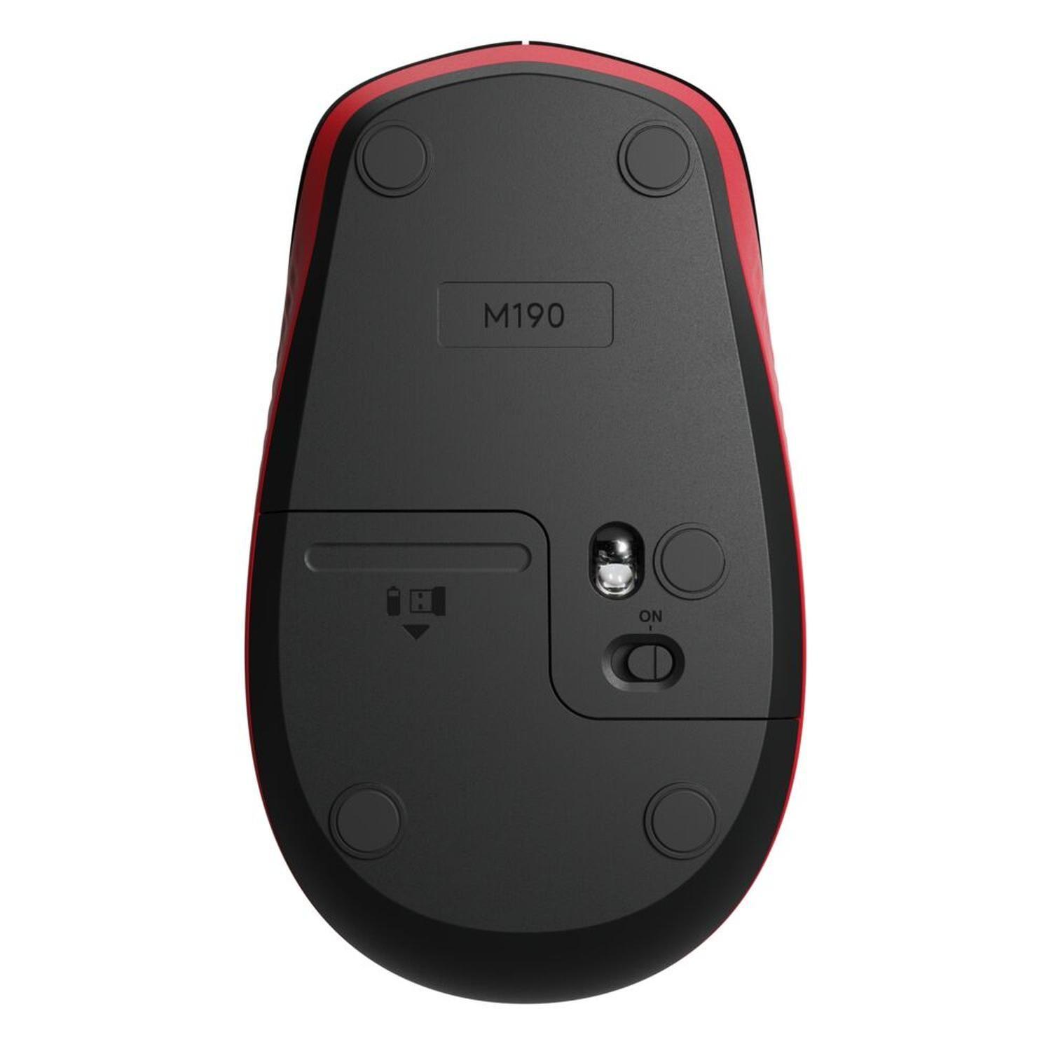 Mouse Inalambrico M190 Negro/Rojo-4