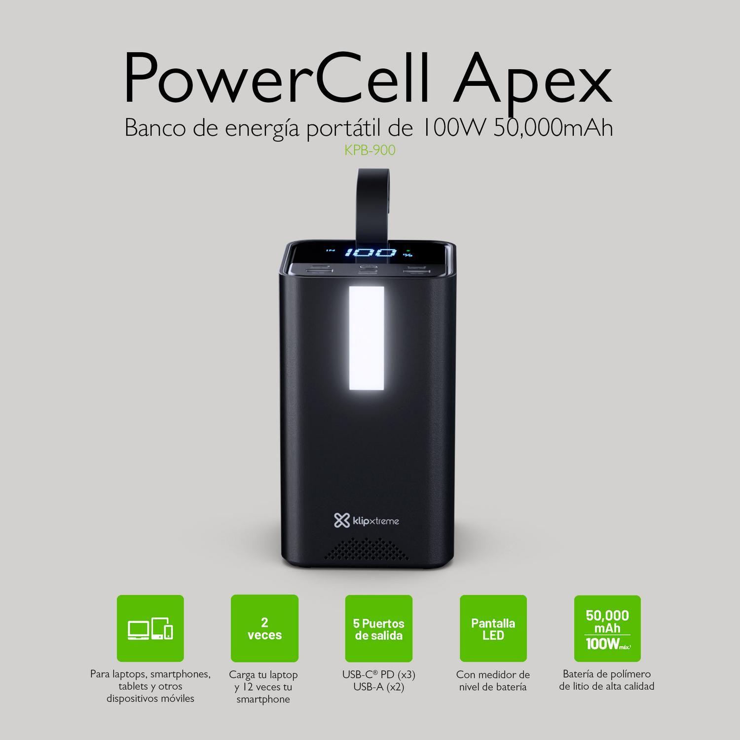 Klip Xtreme PowerBank 50.000 mAh PowerCell Apex 100W-9