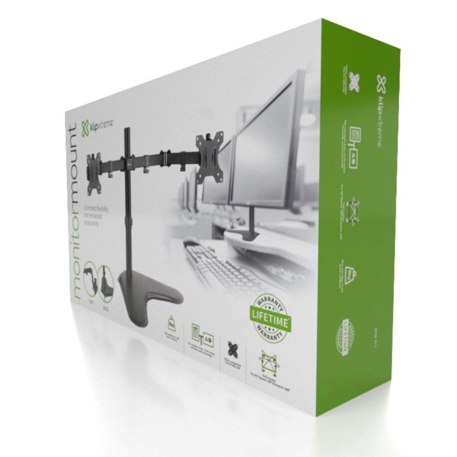 Soporte p/2 Monitores 13 a 27' c/Base KlipXtreme KPM-311-7