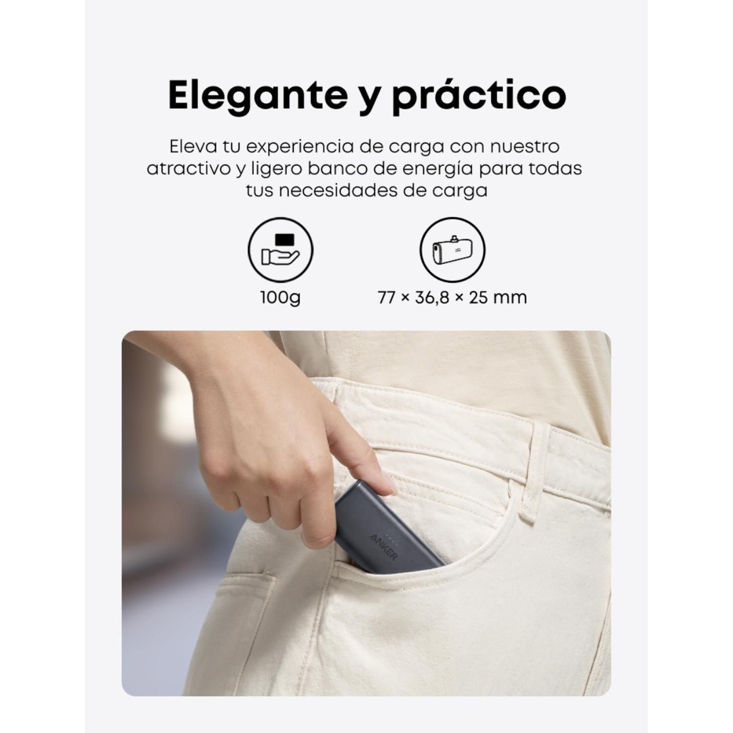 Powerbank Nano Batería Externa Anker 5.000 mAh USB-C Blanco-2