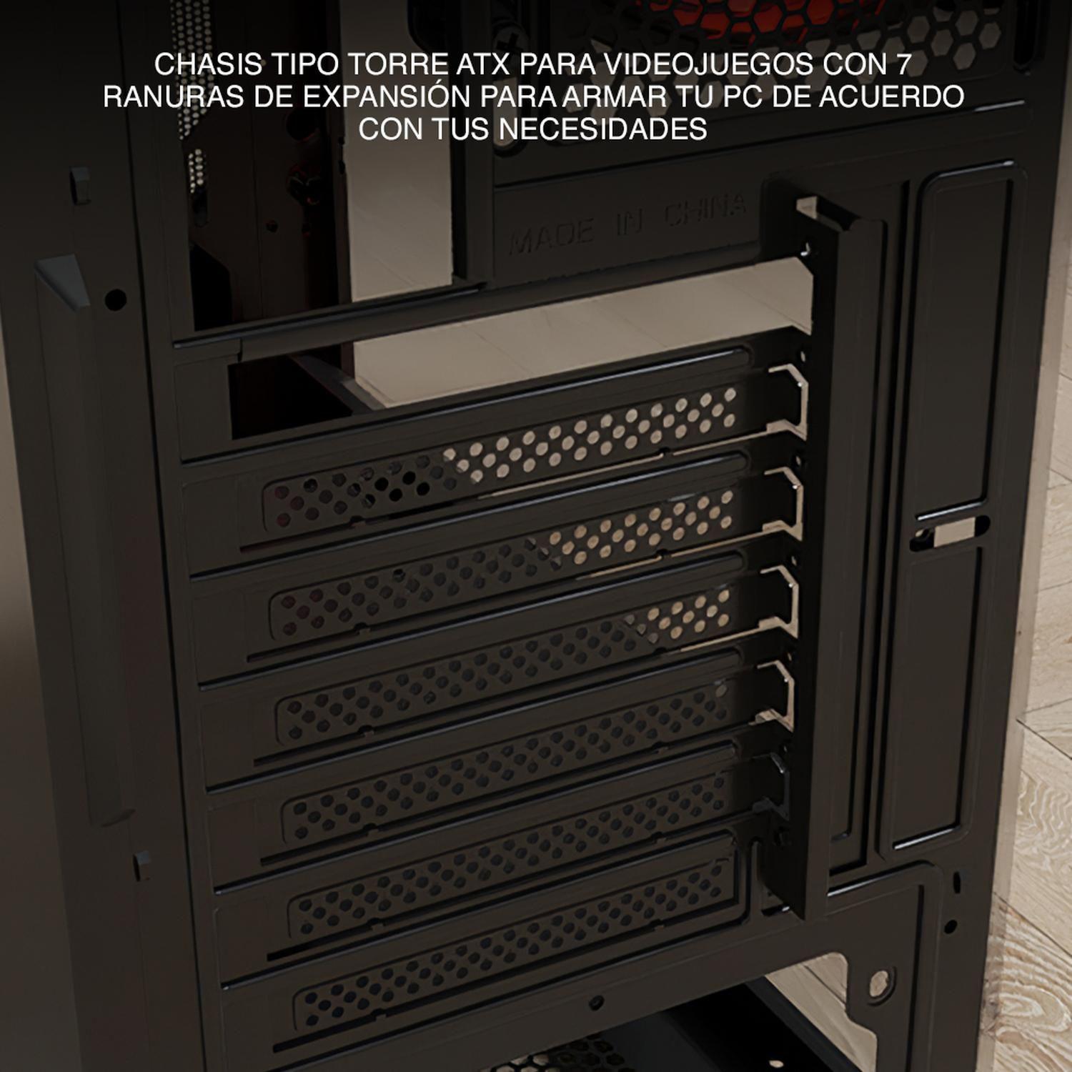 Gabinete ATX/microATX gamer con ventana Phobos Xtech XT-GMR4-2
